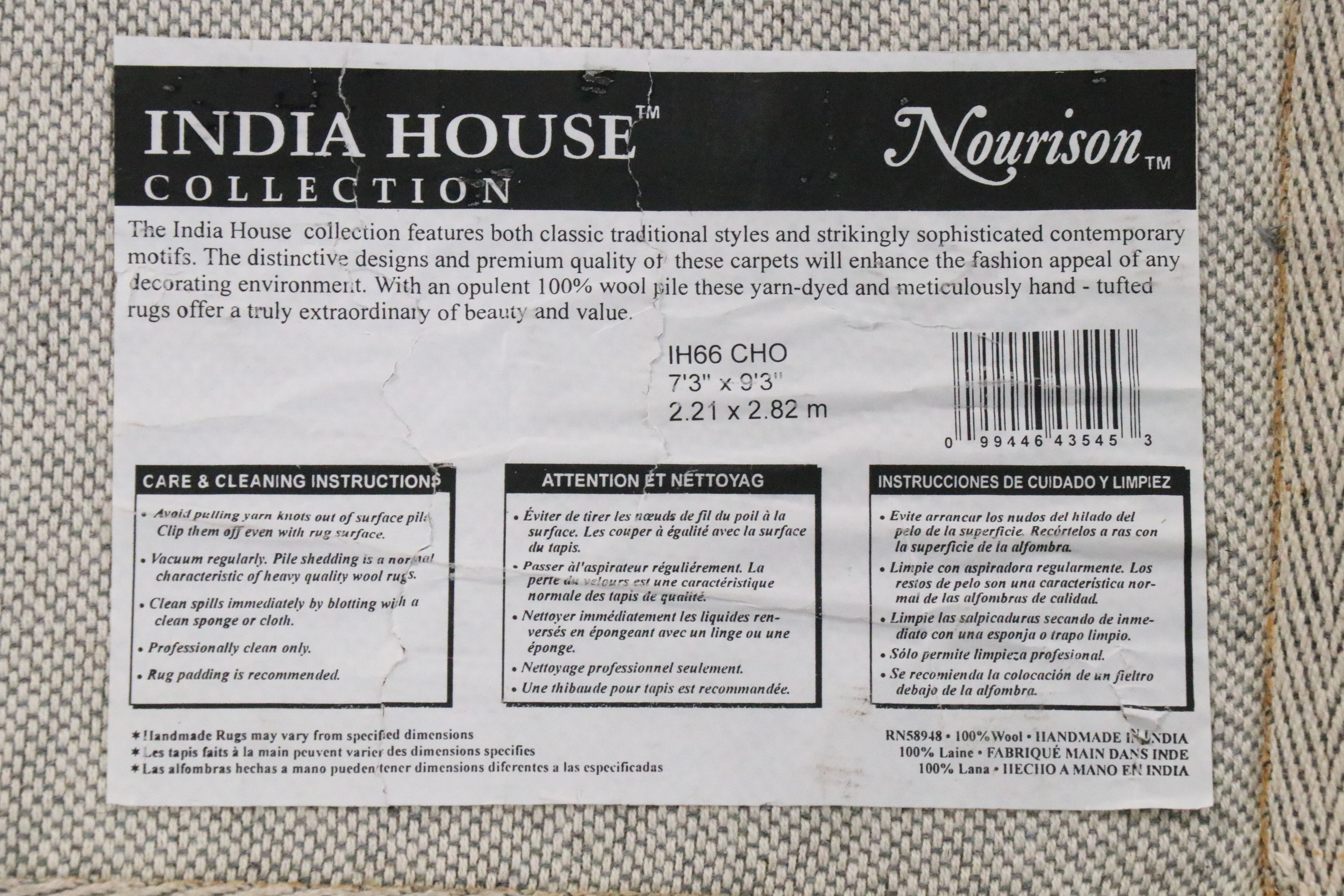 7'2 x 9'3 Hand-Tufted Nourison India House Collection Area Rug