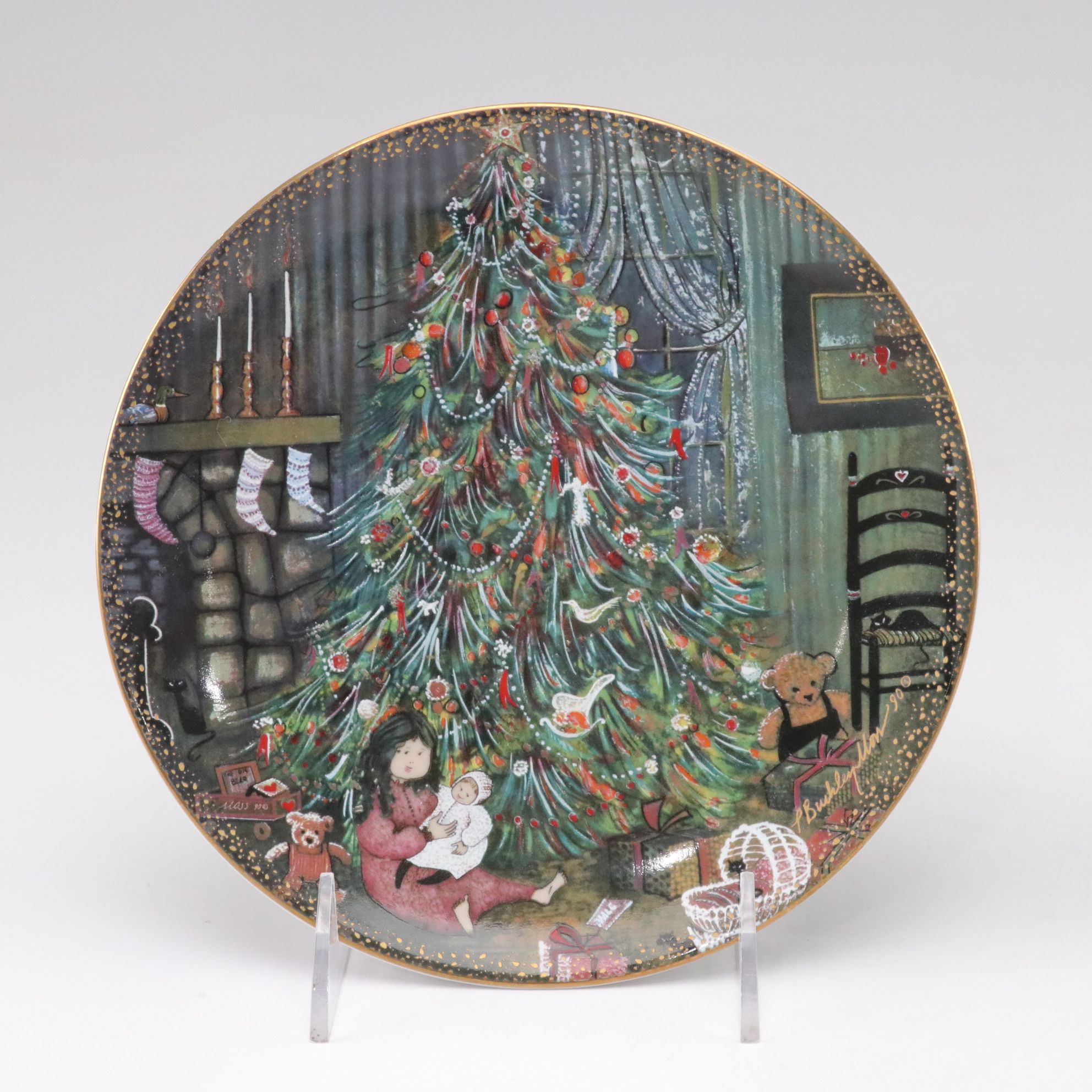 P. Buckley Moss "Christmas Eve" and "Christmas Joy" Collector Plates