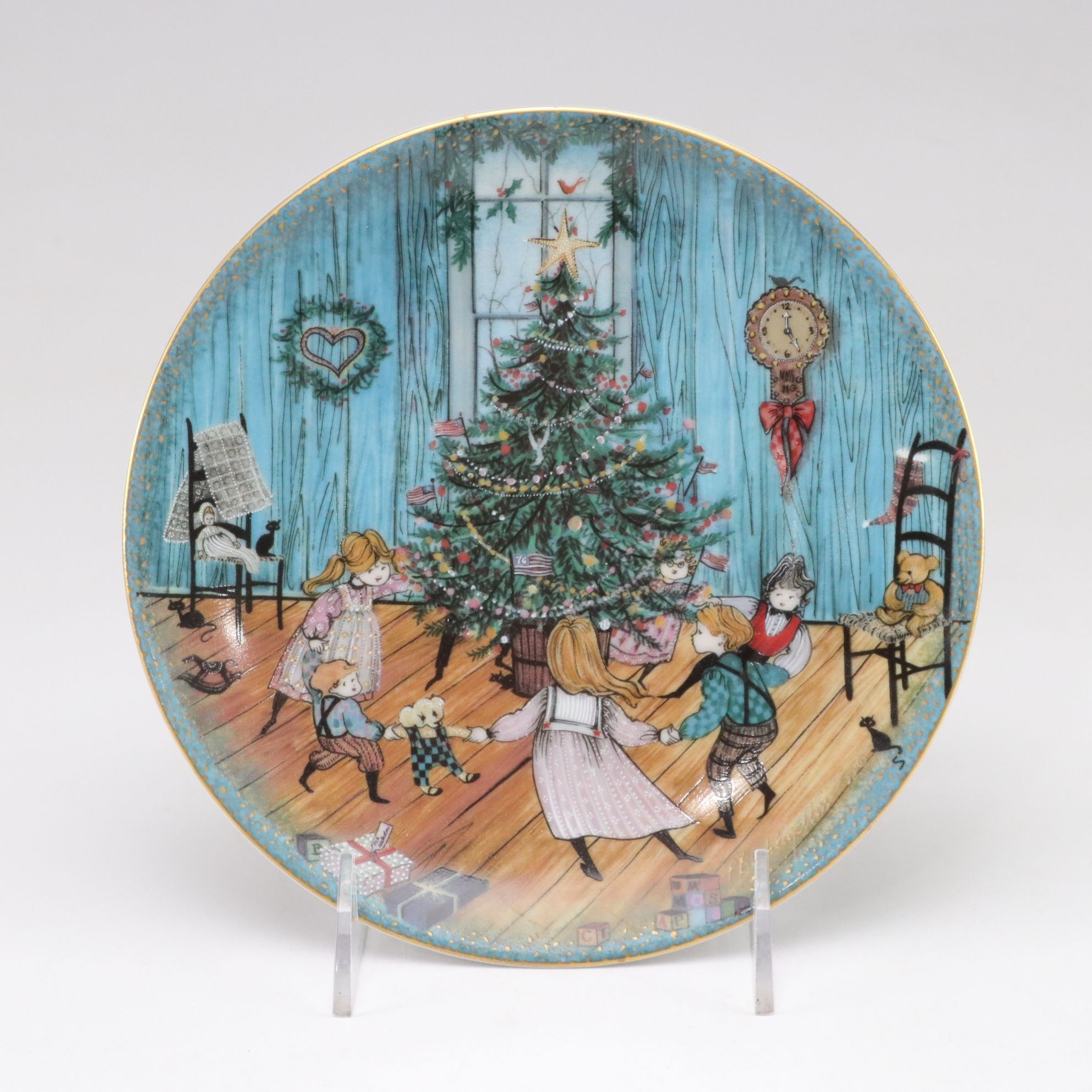 P. Buckley Moss "Christmas Eve" and "Christmas Joy" Collector Plates