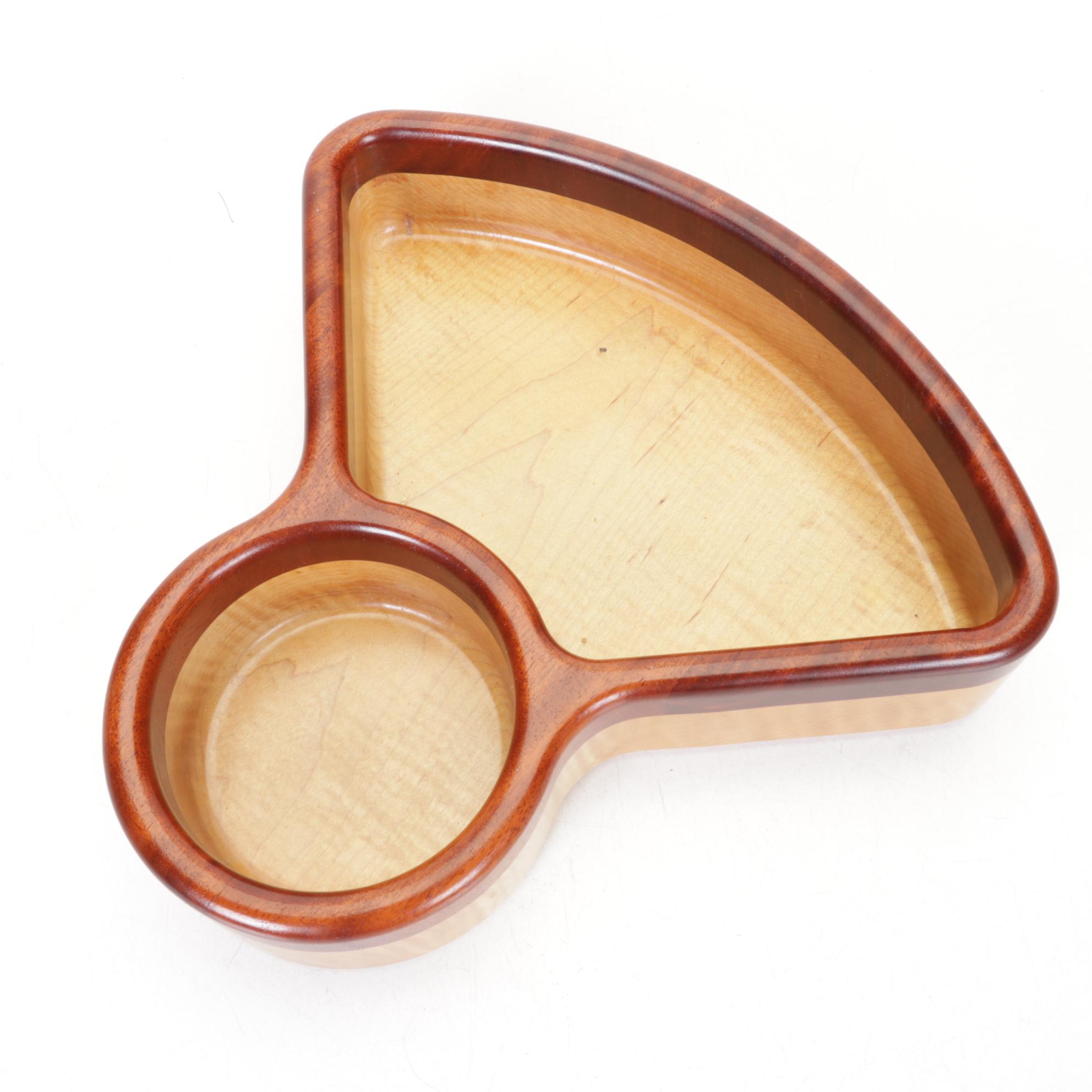 Hand Crafted Wooden Box, Snack Plate, and Napkin Holder