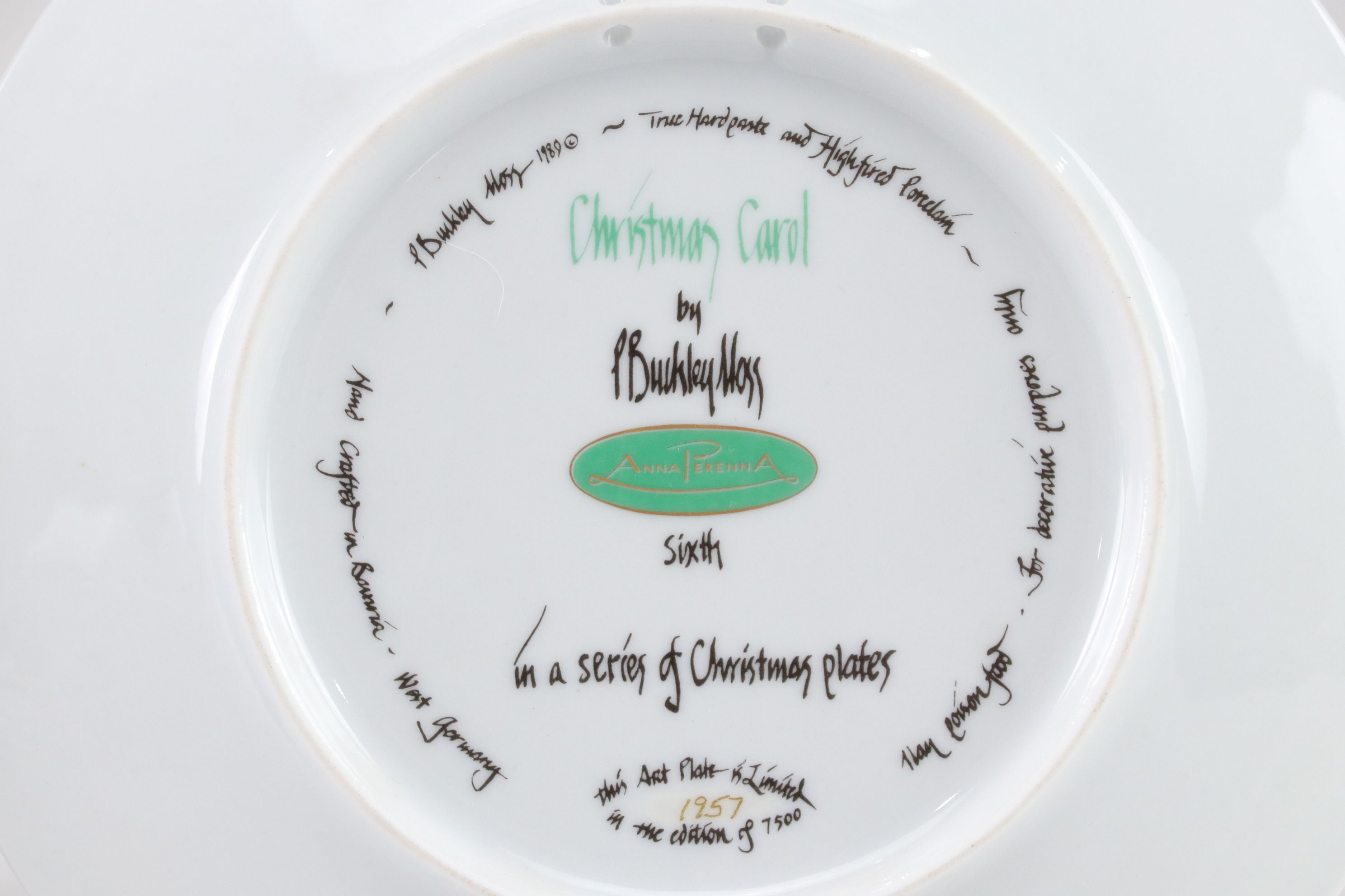 P. Buckley Moss "Christmas Night" and "Snowman" in Set of Collector Plates