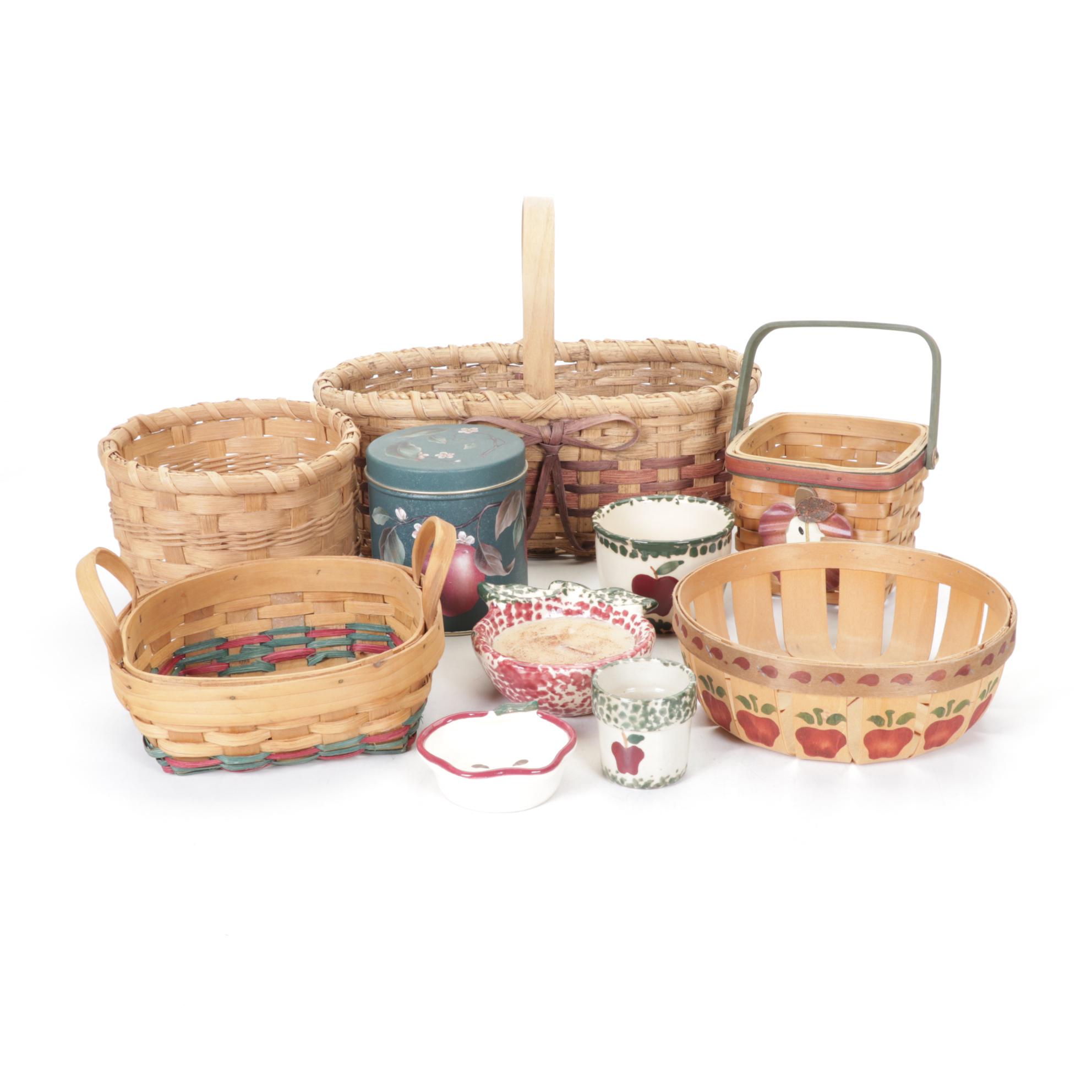The Blackberry Lane Collection in Set of "Apple" Baskets, Candleholders and More