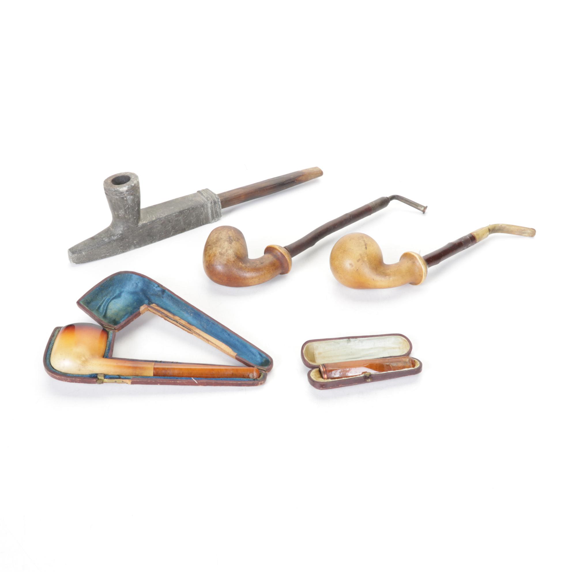 Cigar Holder, Meerschaum, Stone, and Wood Pipes