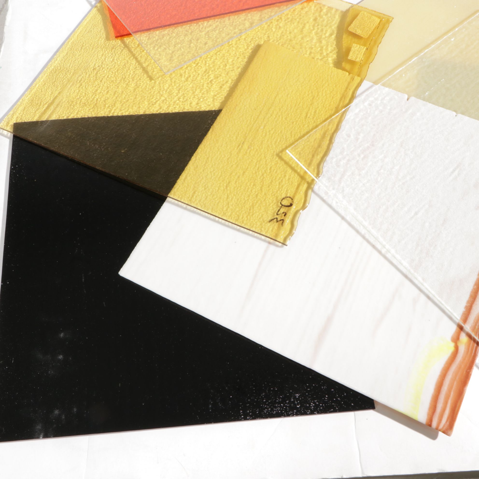 Clear, Granite Texture & Other Art Glass Sheets and Scraps