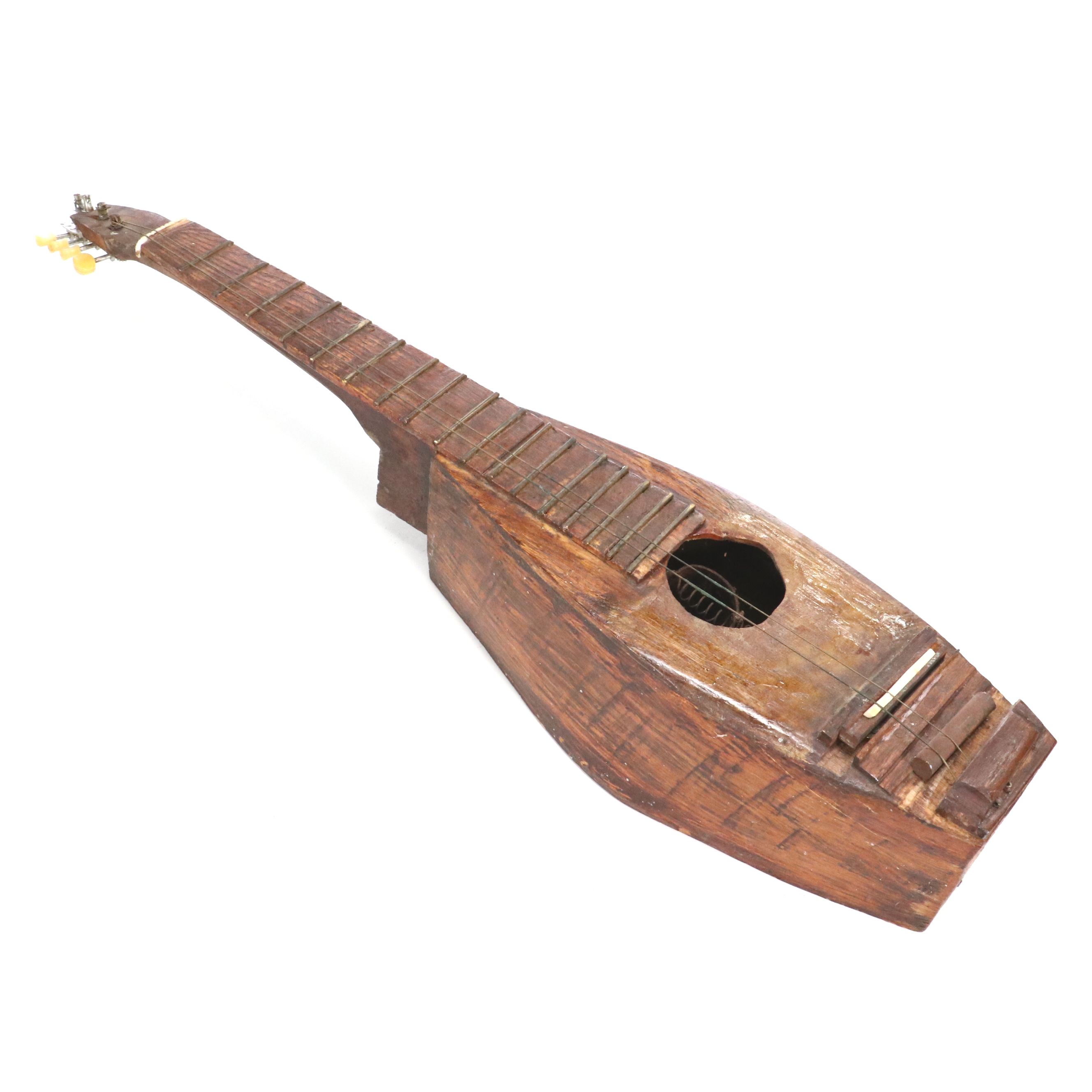 Original Ed Stilley Handmade Four-String Guitar, Late 20th Century