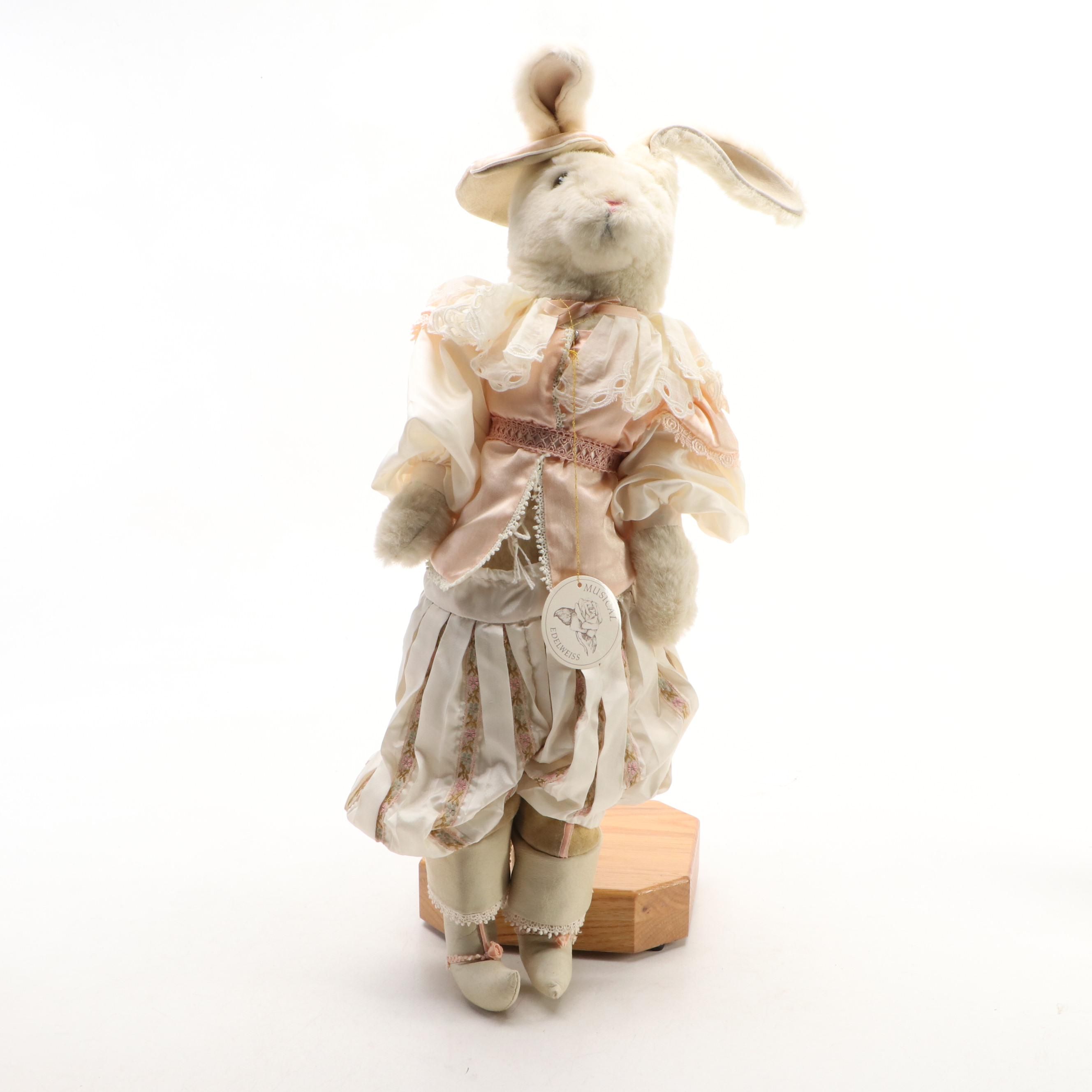 Wendy Brent "Love and Roses Dolls" Edelweiss Music Box Plush Rabbit