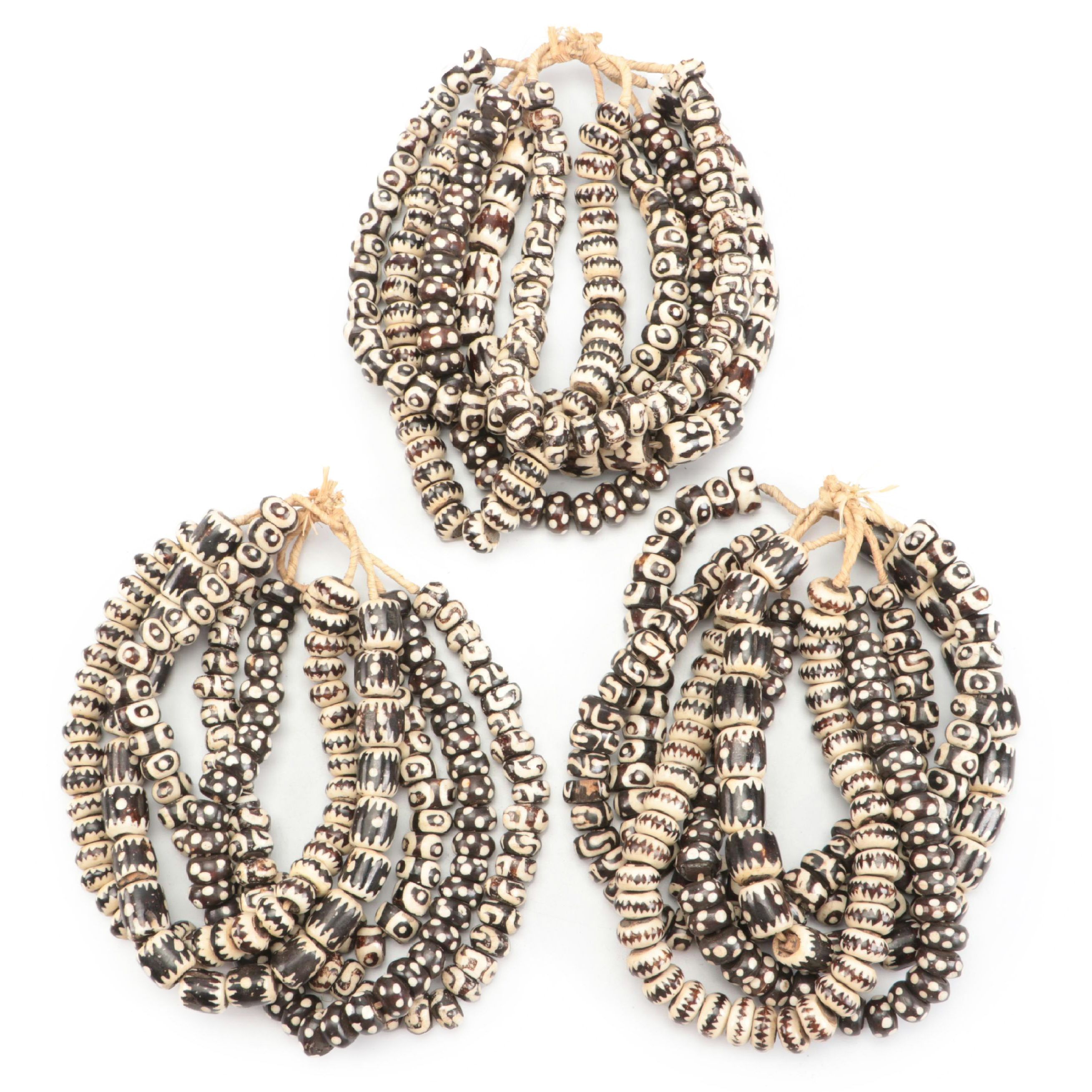 African Batik Bone Beads