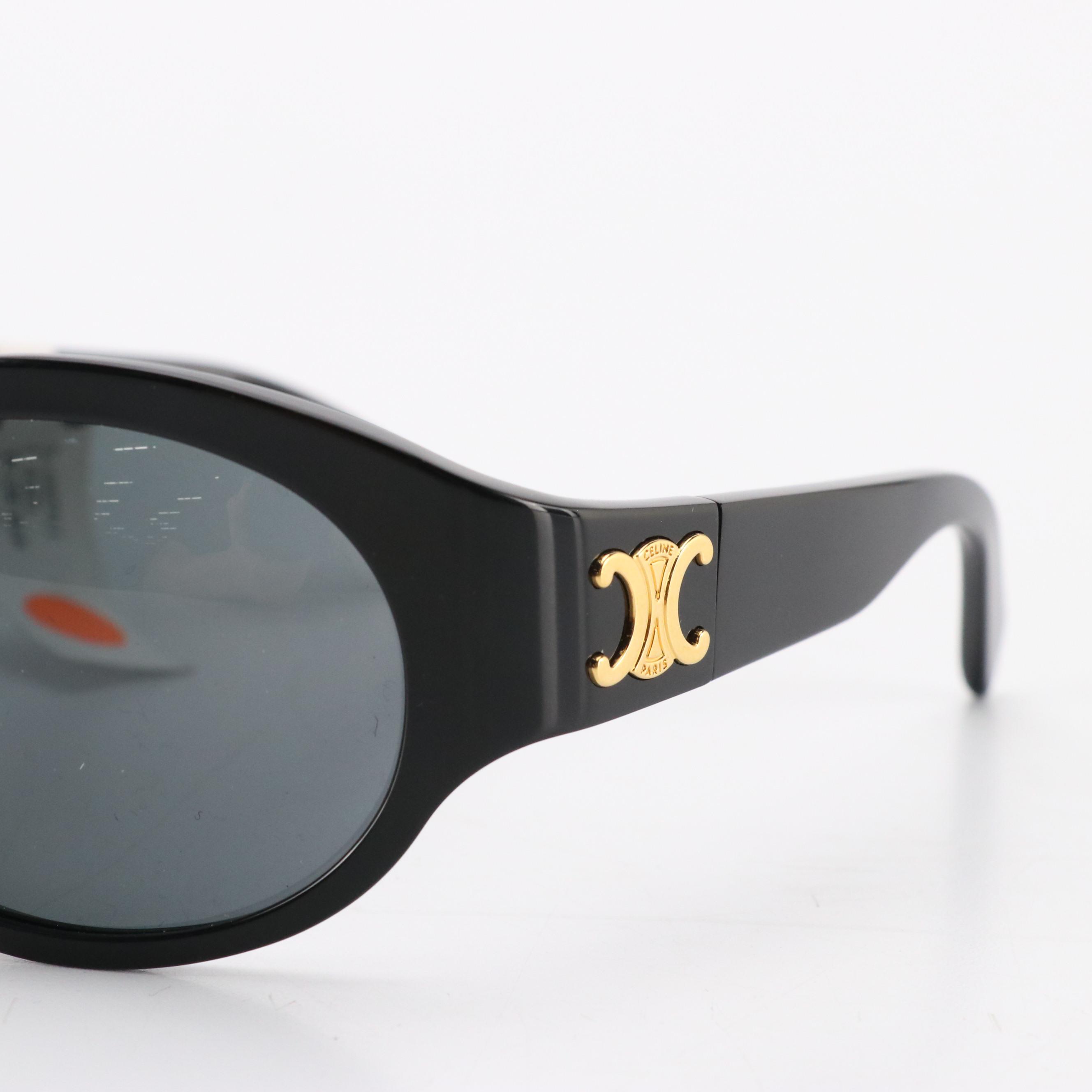 Celine CL40271I 01A Triomphe Accent Oval Sunglasses, With Tag