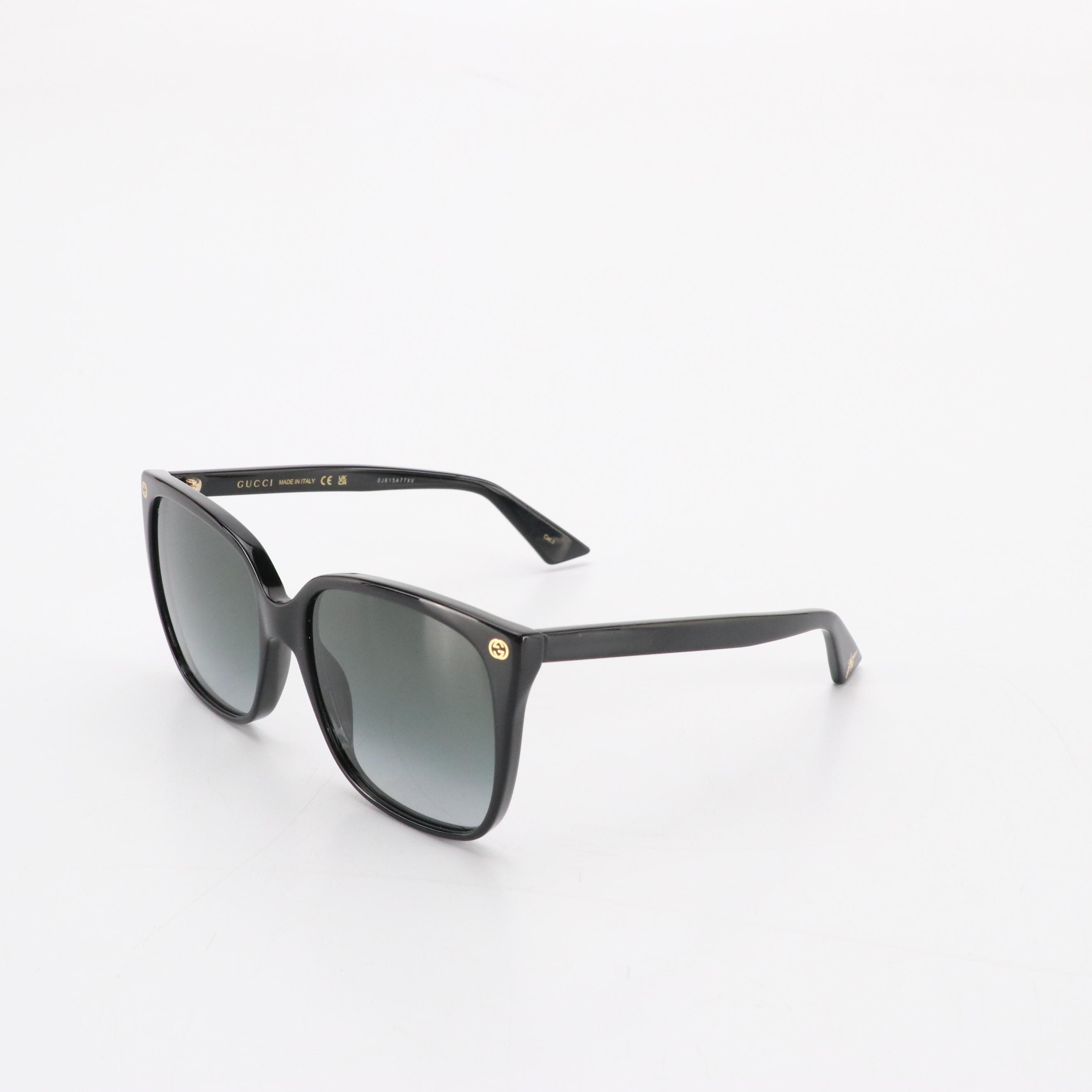 Gucci GG0022S 001 Black Square Framed Sunglasses