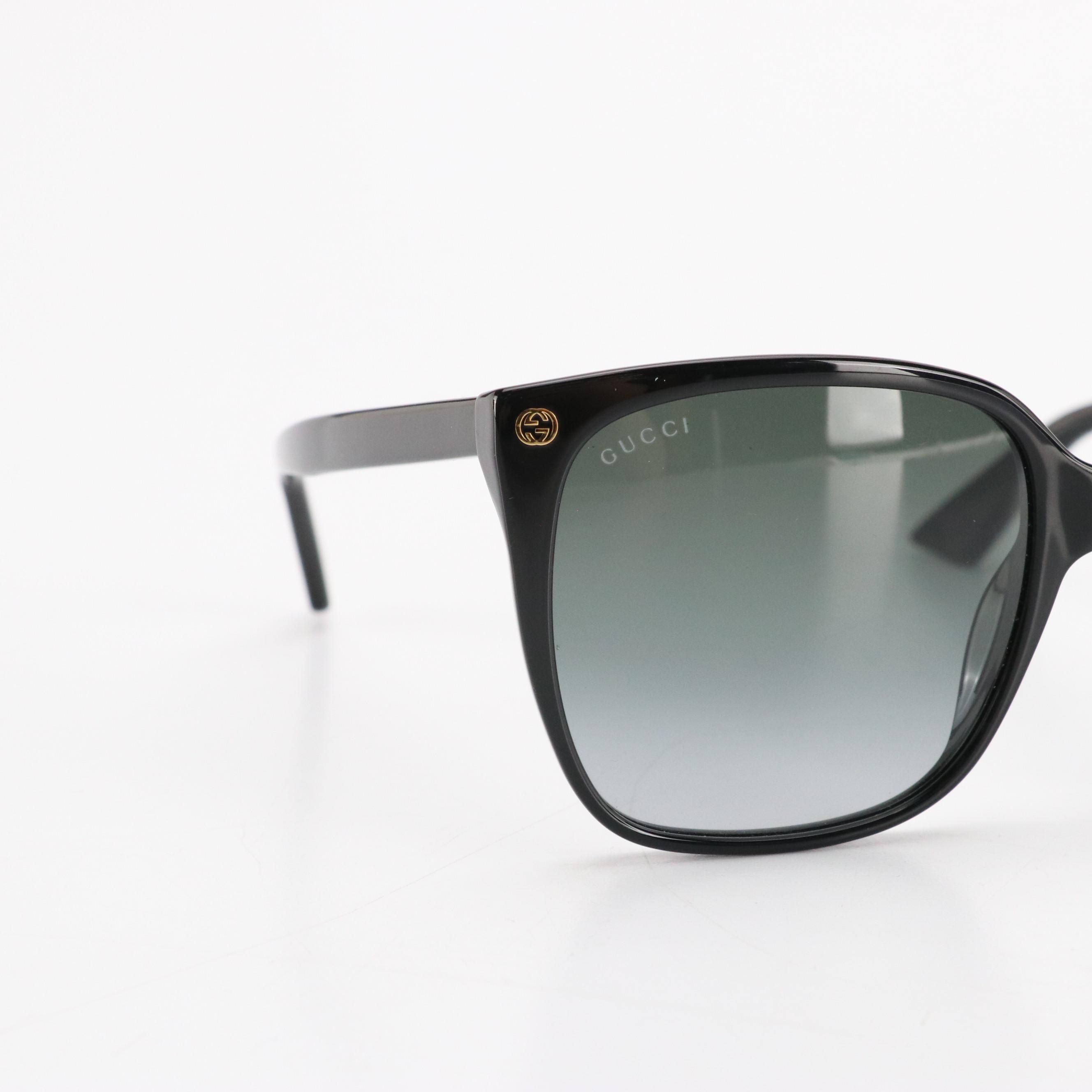 Gucci GG0022S 001 Black Square Framed Sunglasses