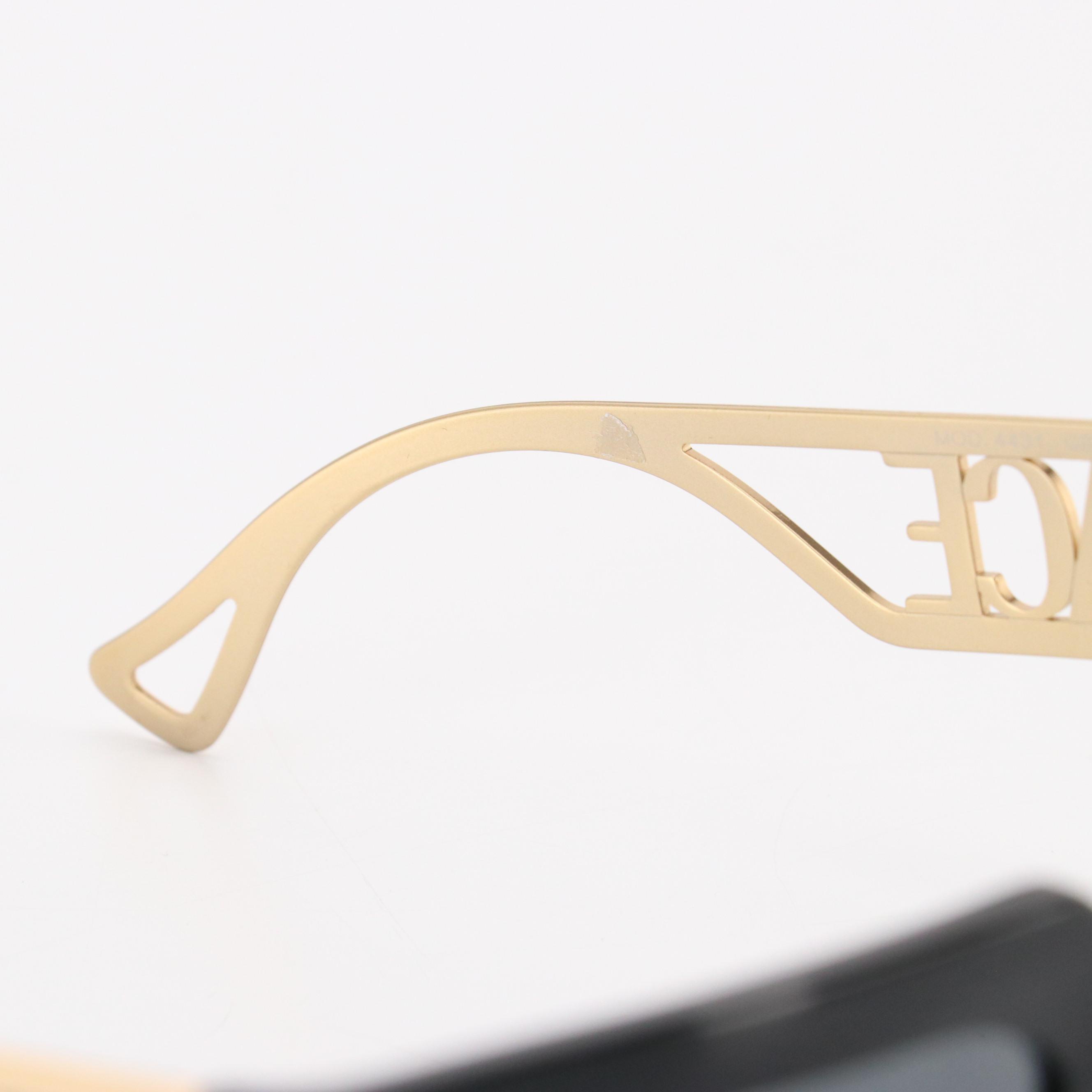 Versace Mod.4431 Black Geometric Square Sunglasses with Oversized Logo Temple