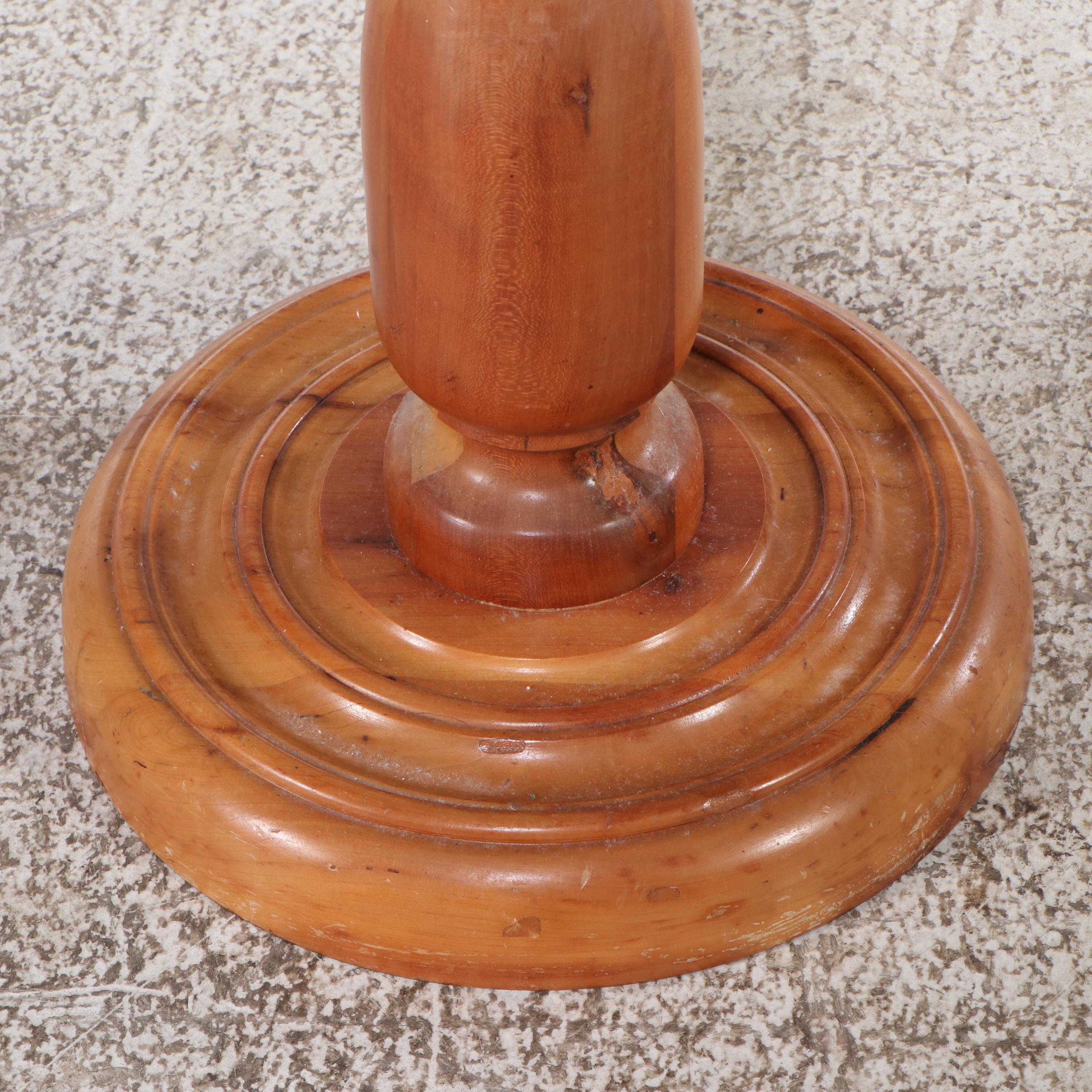 Turned Cherry Pedestal Plant Stand