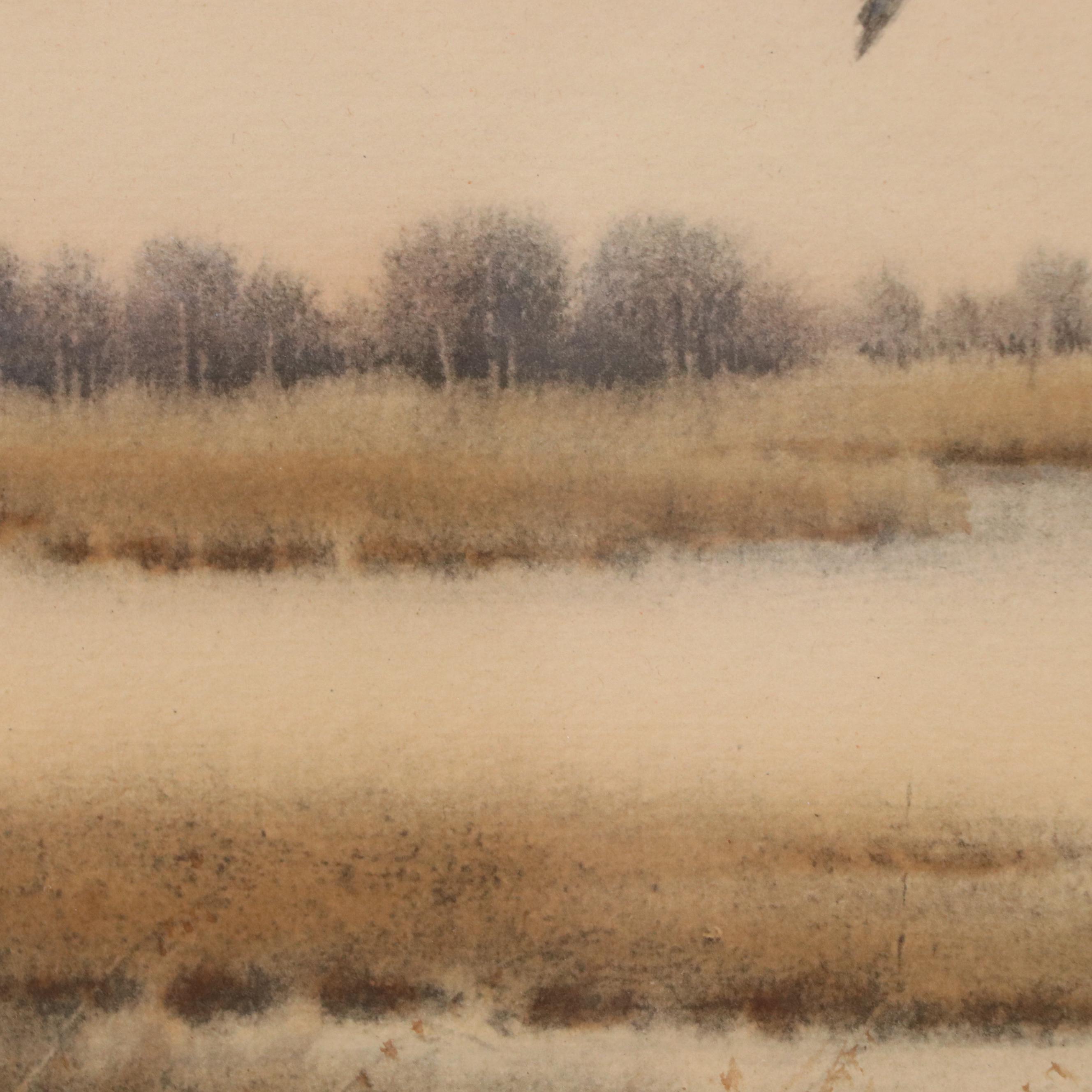 J. D. Knapp Hand-Colored Aquatint Etching "Indian Summer - Mallards," 1934