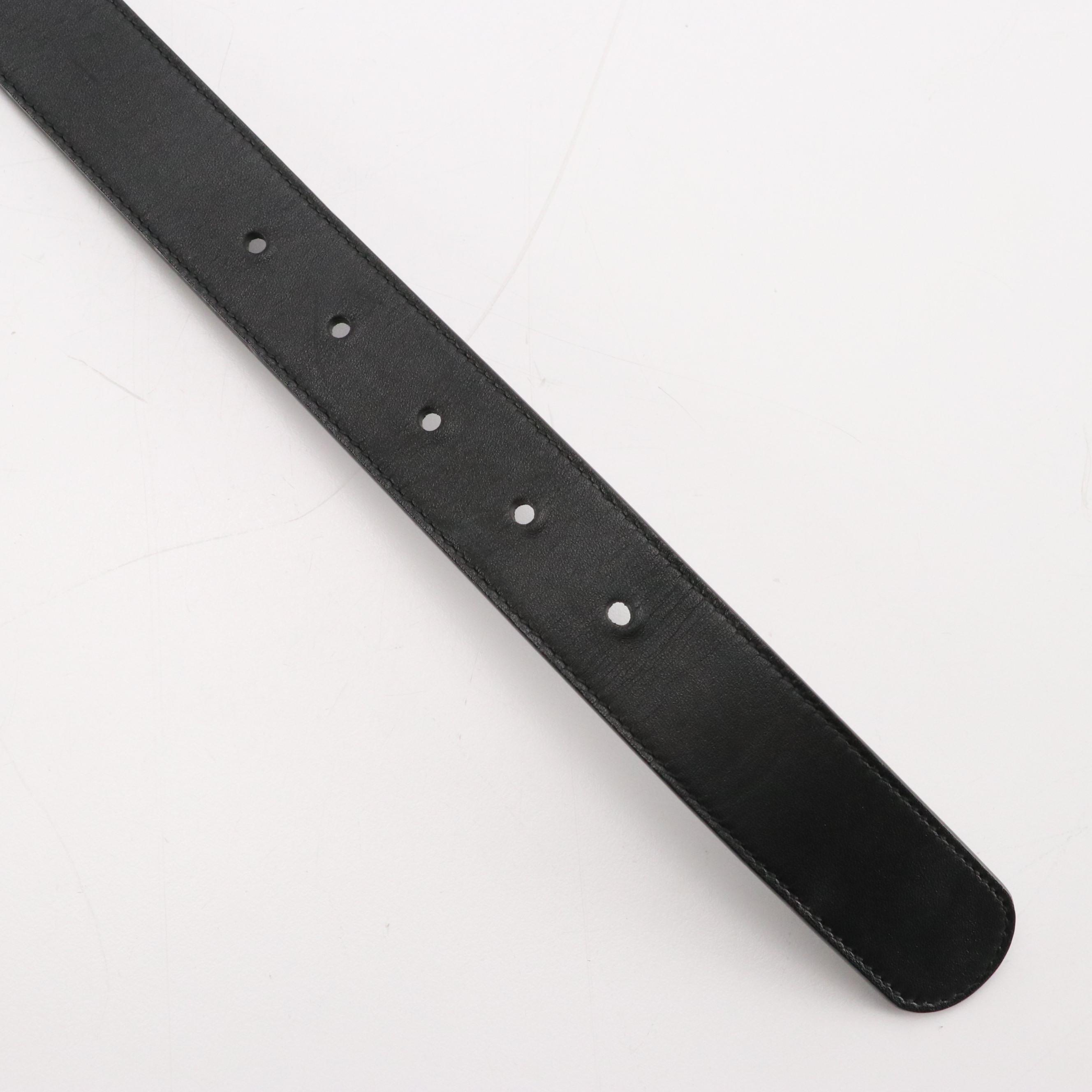 Gucci GG Marmont Belt in Black Calfskin Leather