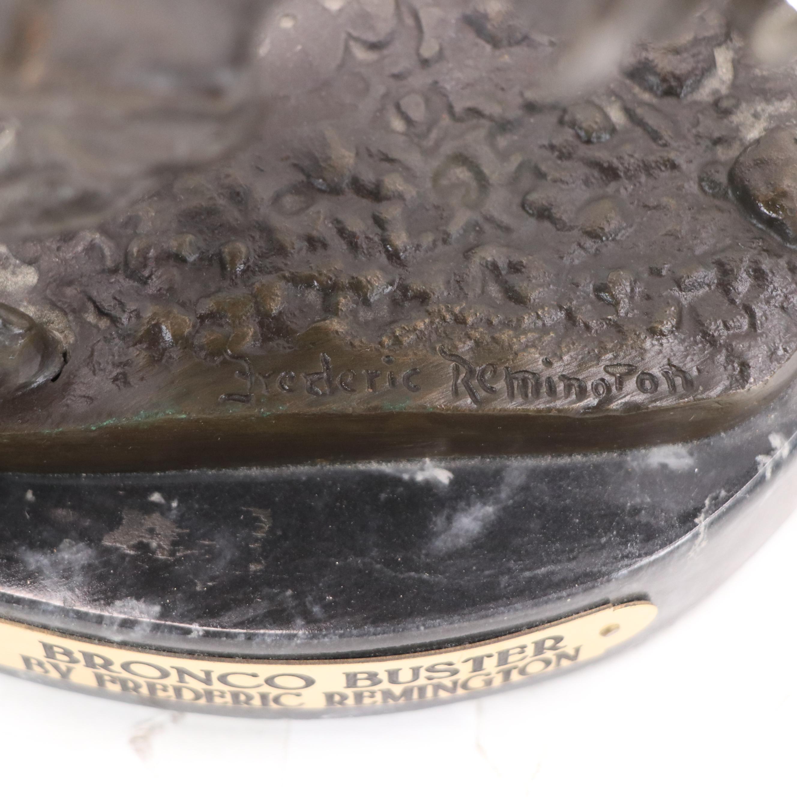 After Frederic Remington Bronze Sculpture "Bronco Buster," 21st Century