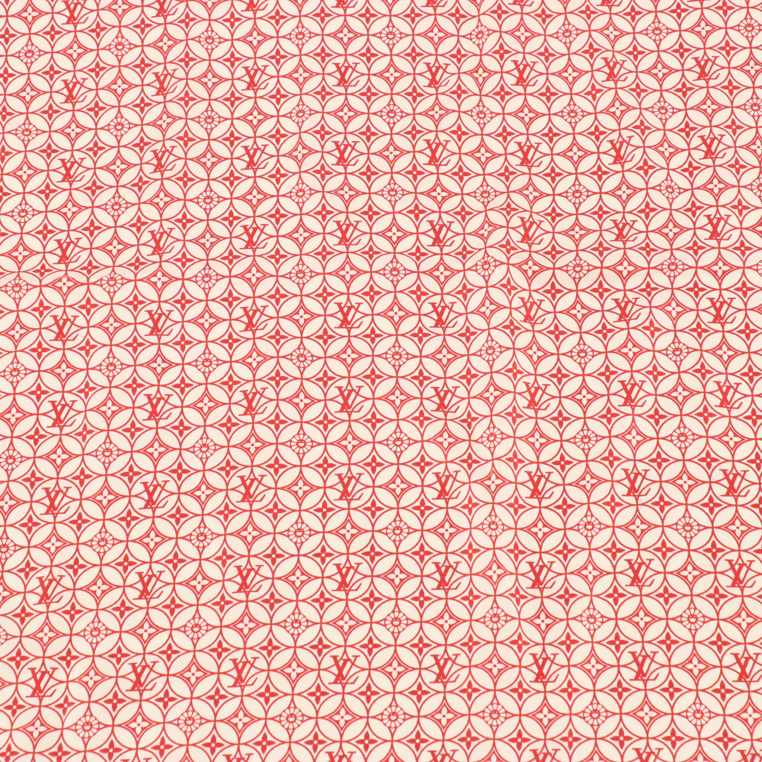 Louis Vuitton Monogram Logo Printed Silk Scarf