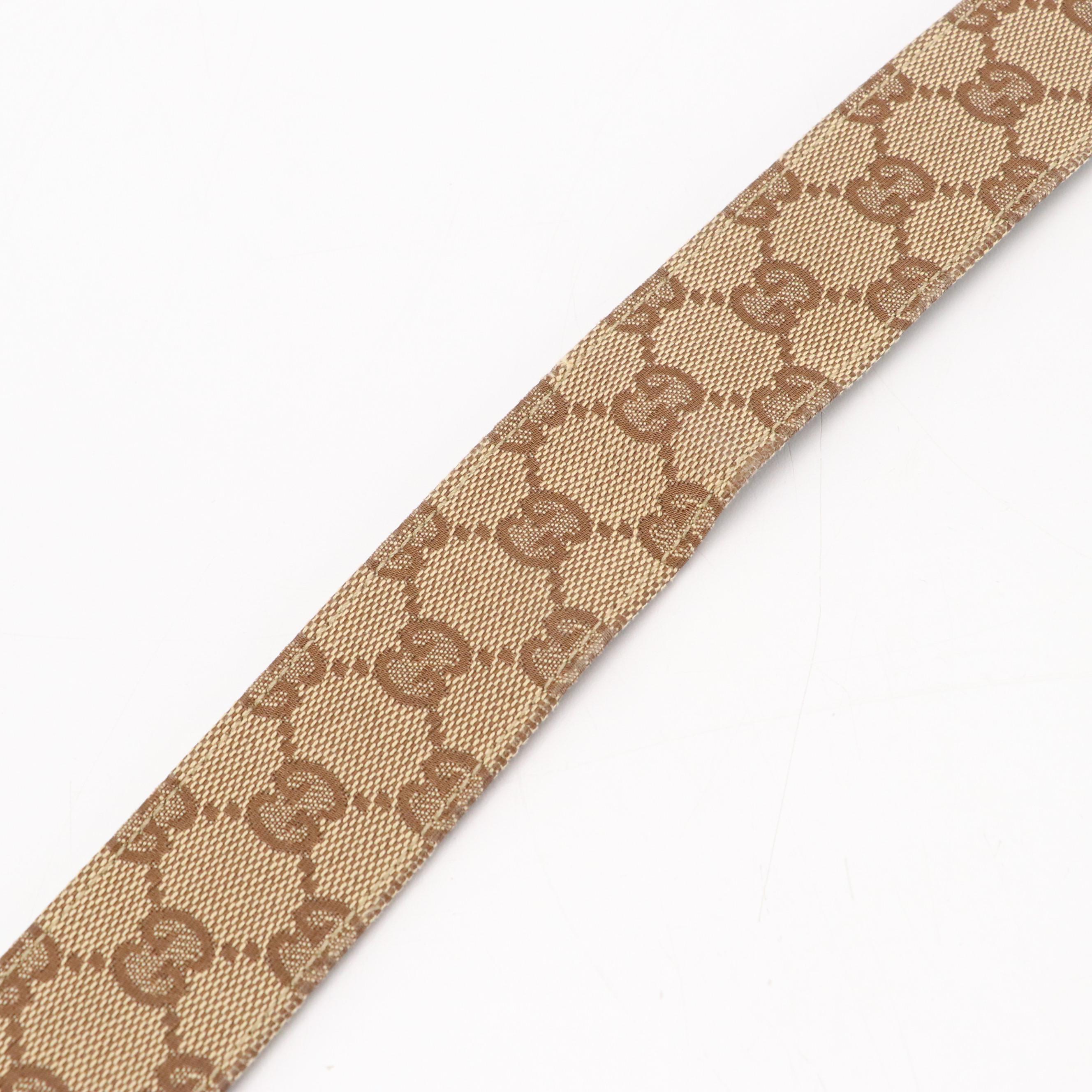 Gucci Bamboo G Belt in GG Canvas and Leather