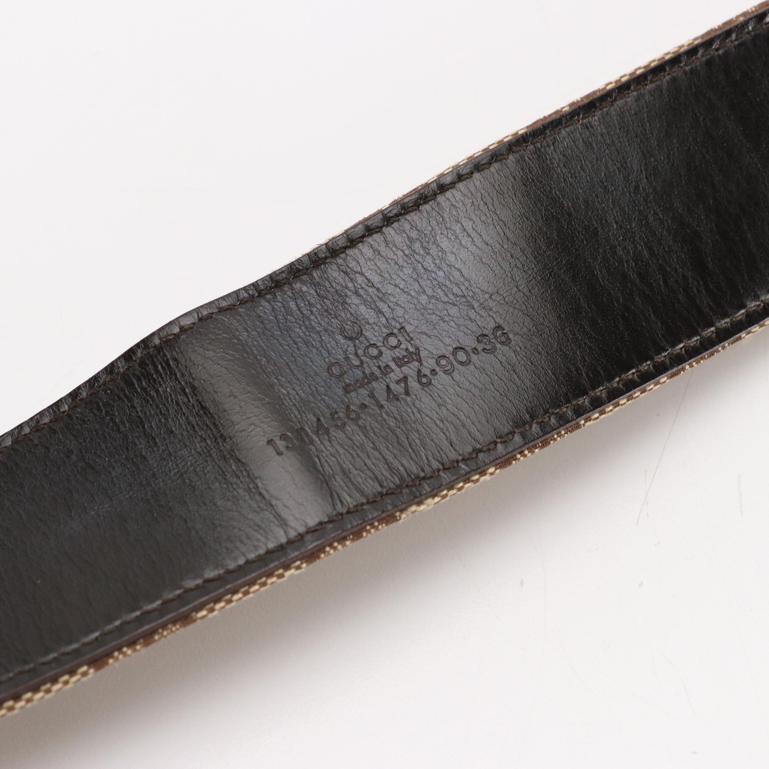 Gucci Bamboo G Belt in GG Canvas and Leather