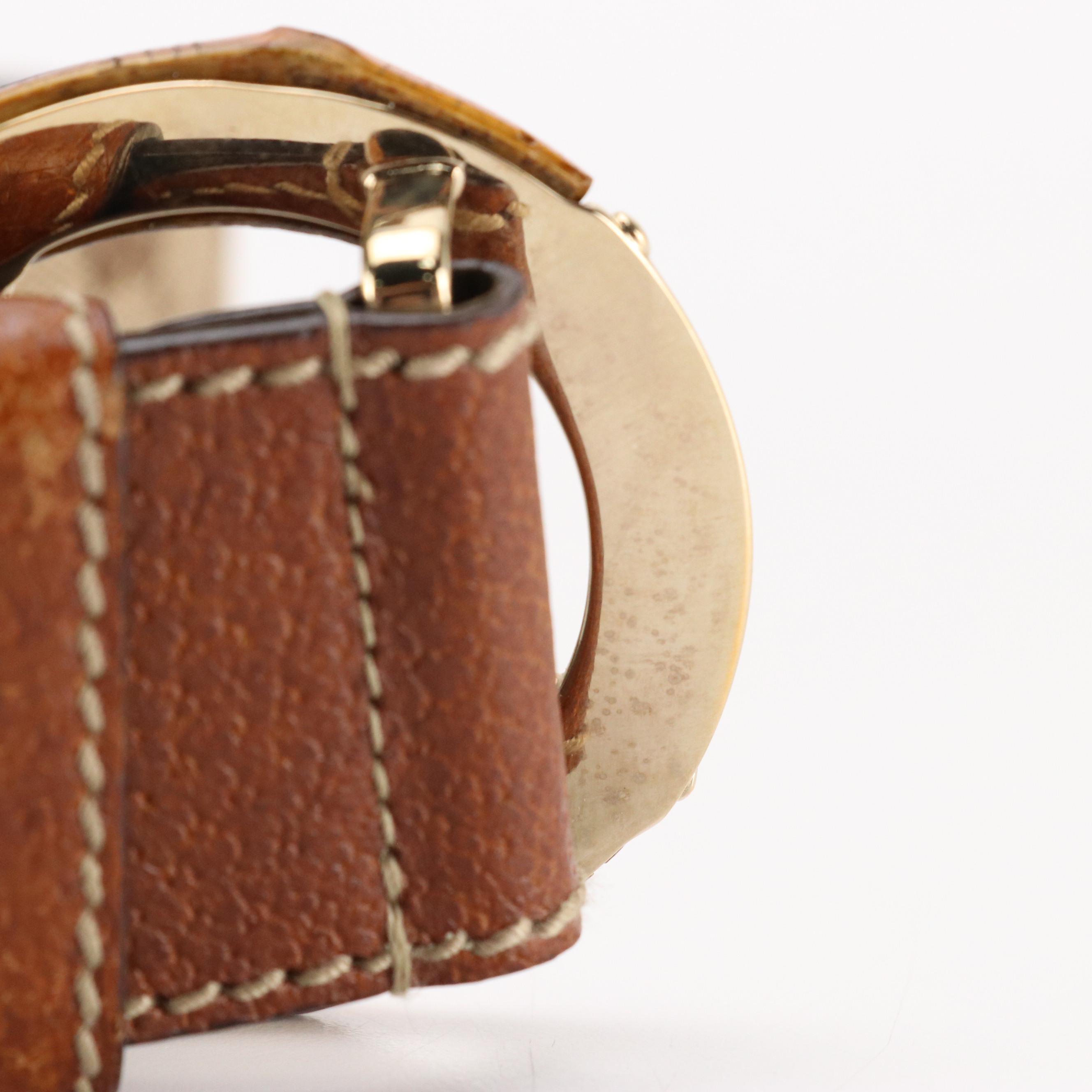 Gucci Bamboo G Belt in GG Canvas and Leather