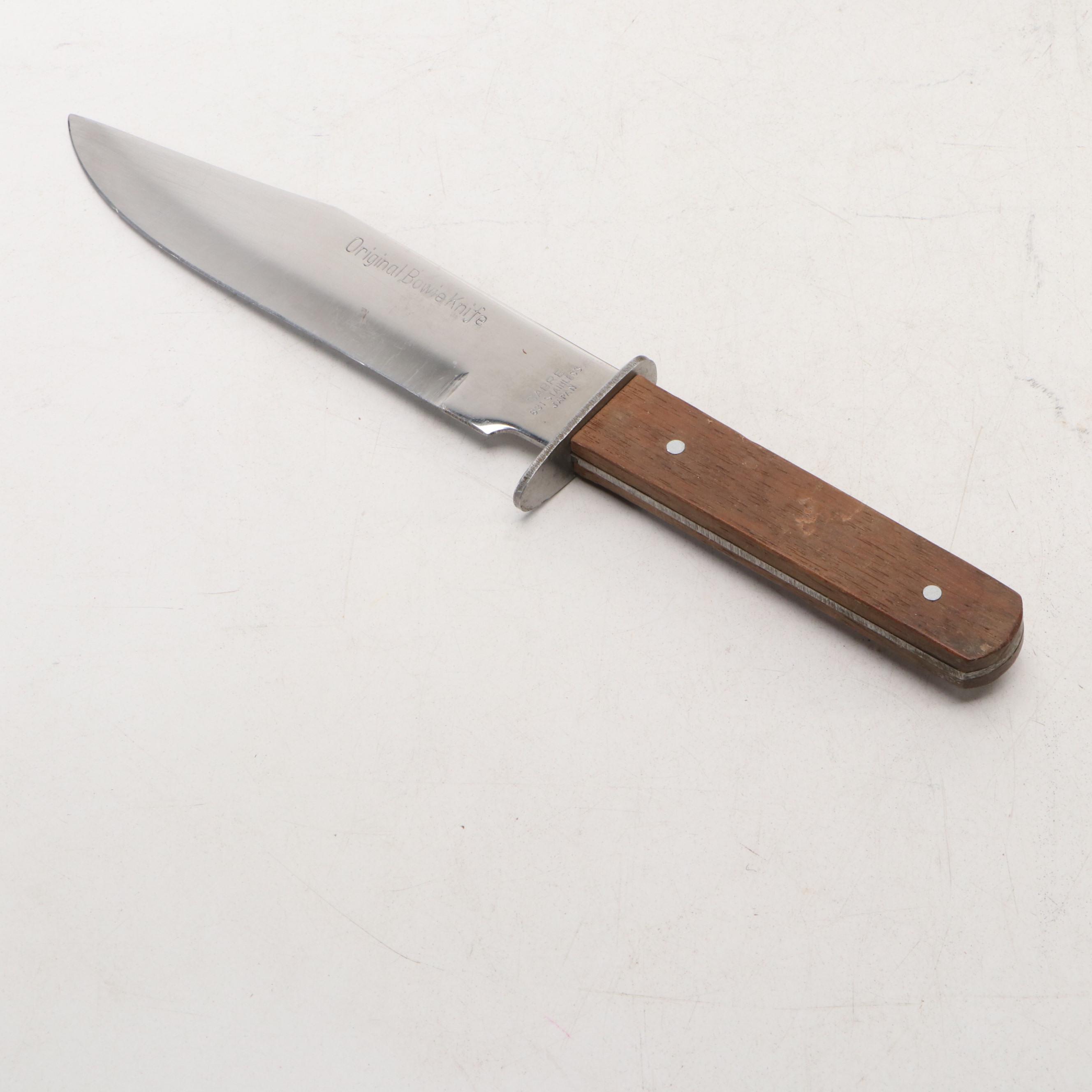 Sabre Original Bowie Knife with Solingen, Case and Other Folding Knives