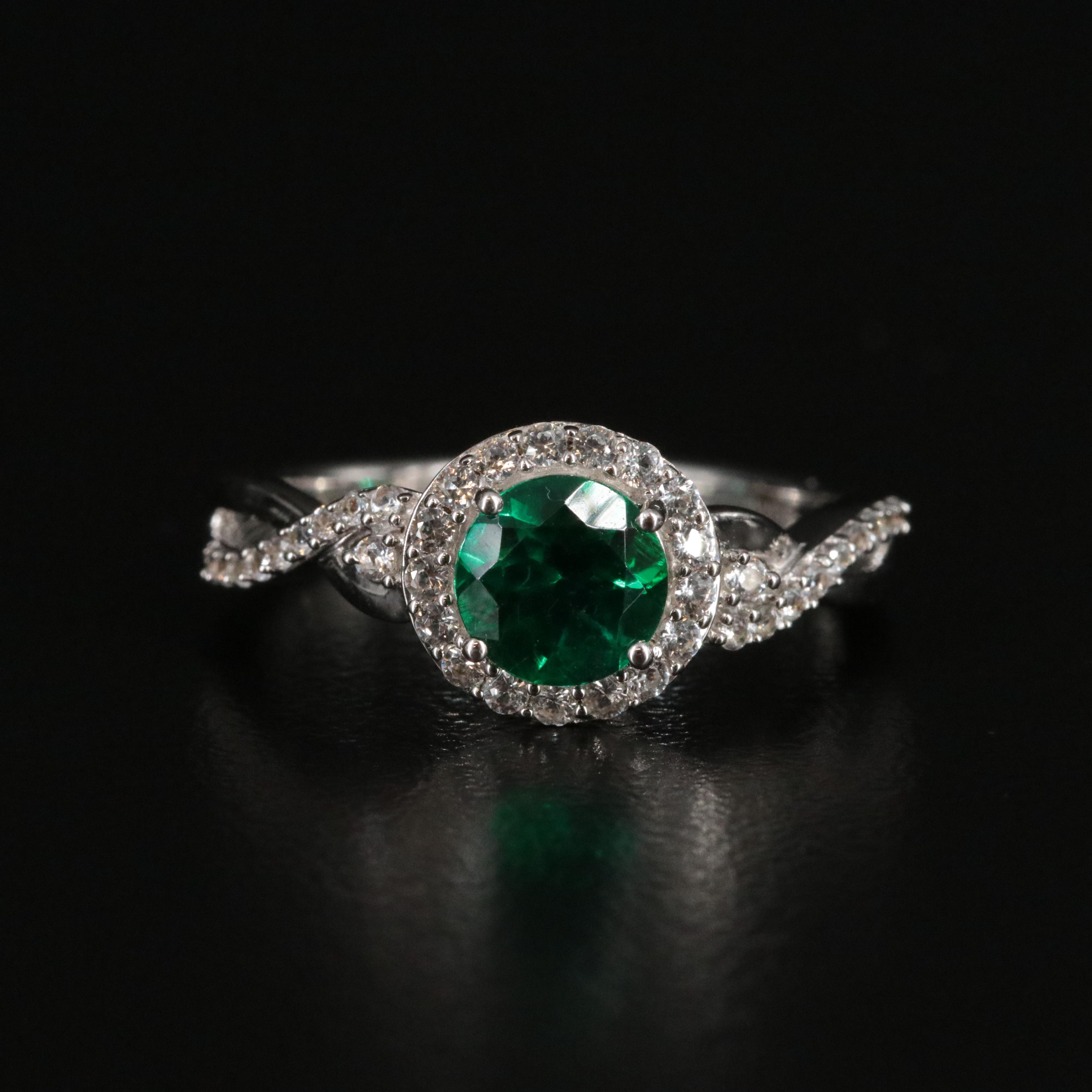 Sterling Emerald and Sapphire Jewelry Set