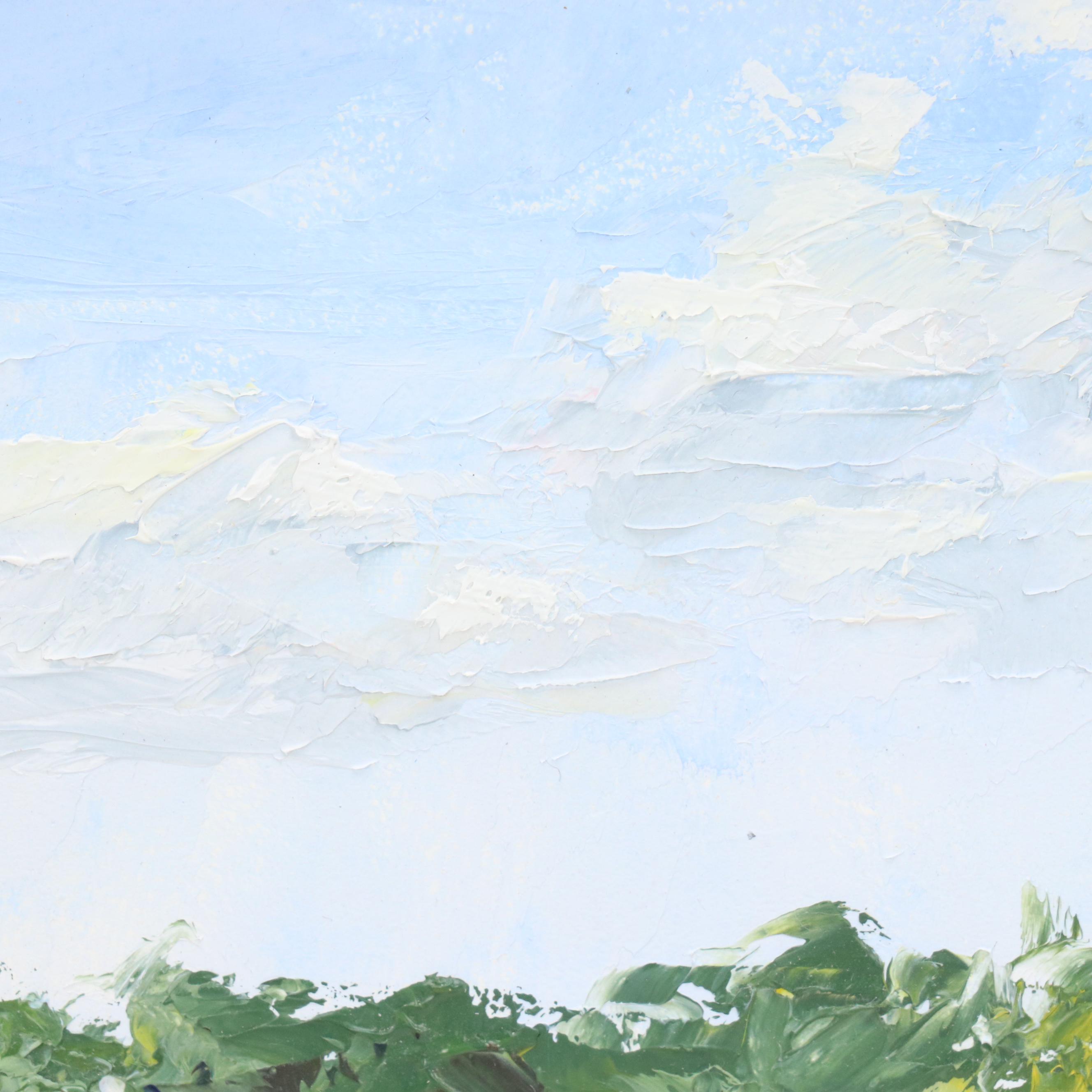 Amy Cornell Bucolic Landscape Oil Painting with Stand, 21st Century