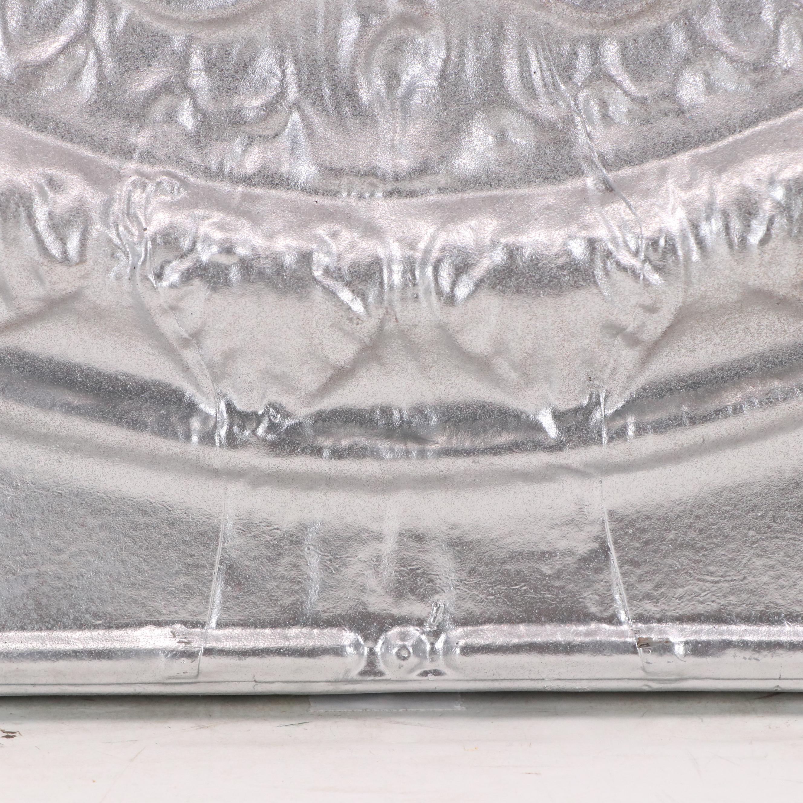 Hanging Metallic Painted Composite Relief with Medallion Design