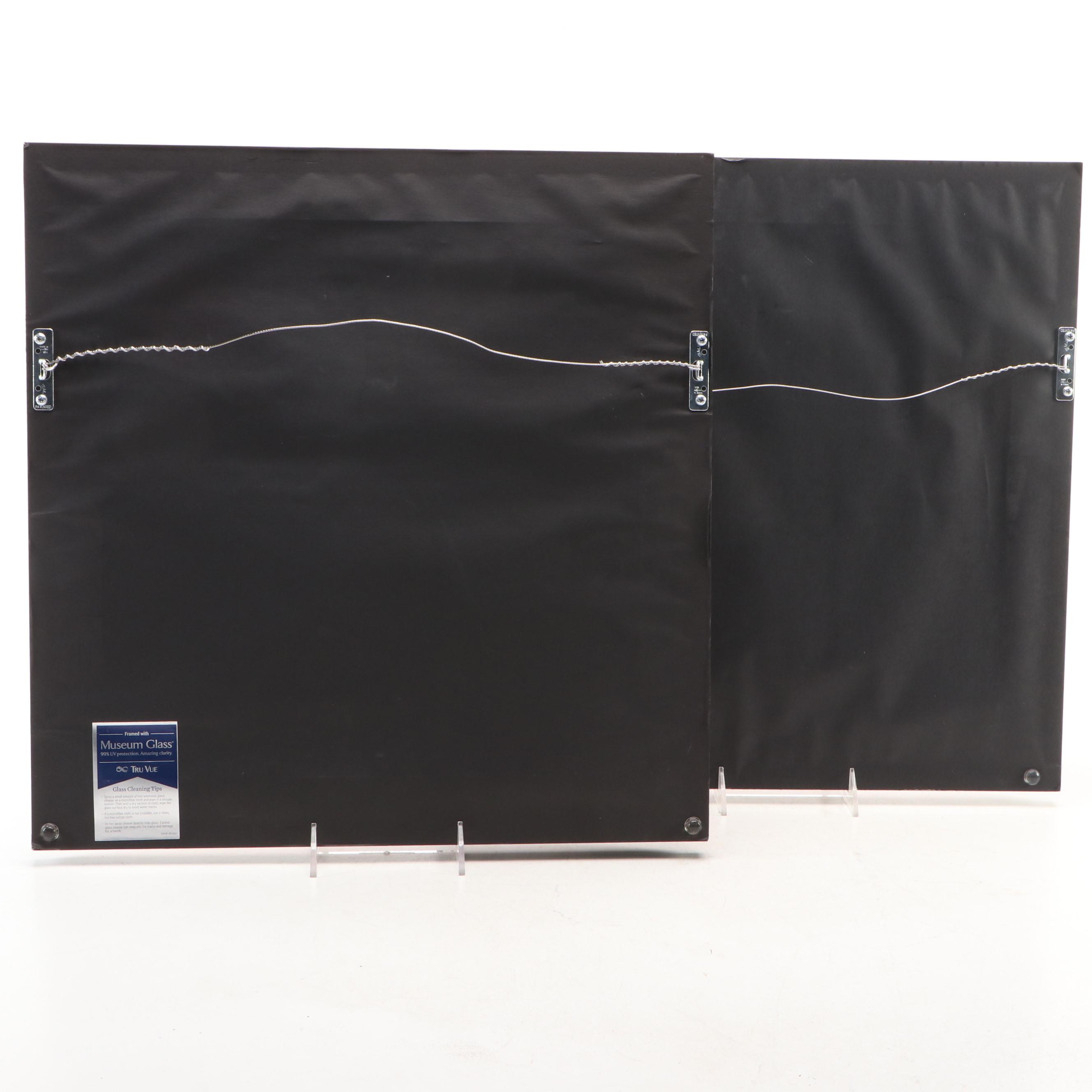 Kathleen Graf Needlepoint "Sunflowers" Panels After William Morris Designs