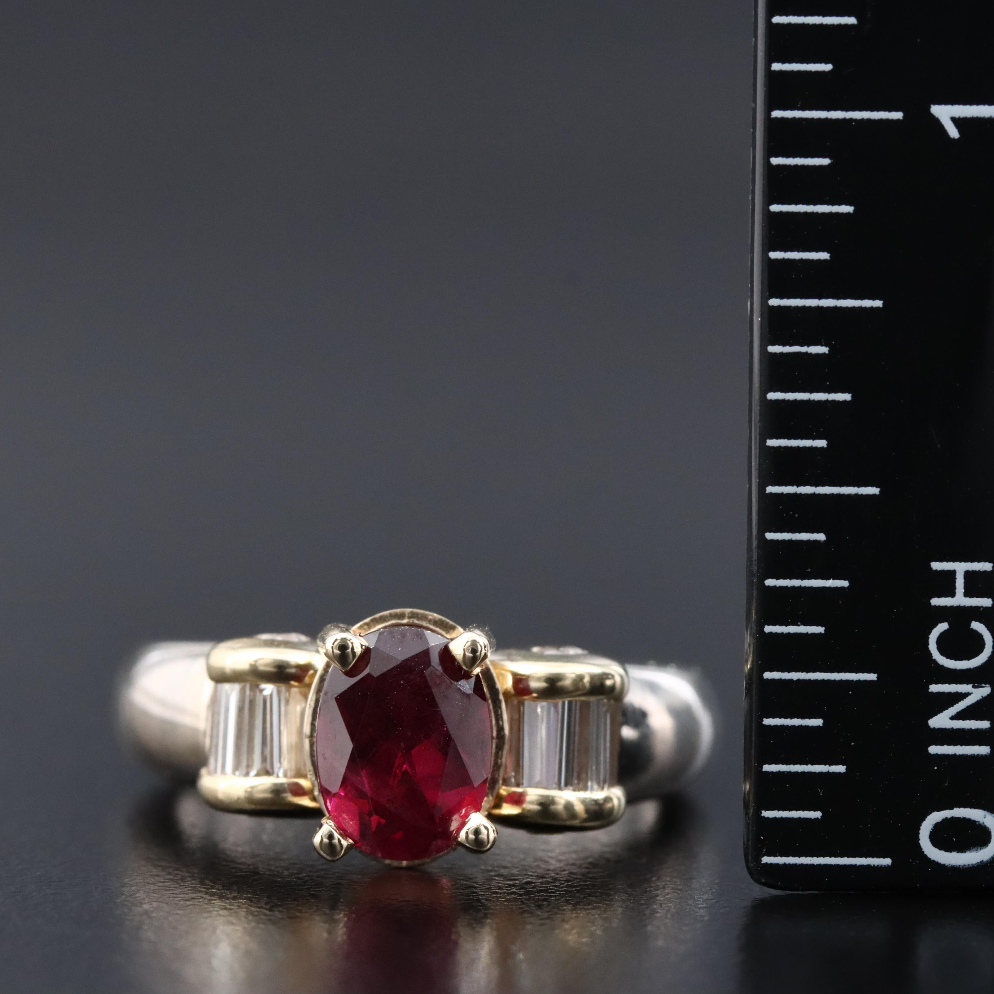 14K Garnet and 0.71 CTW Diamond Ring with GIA Report