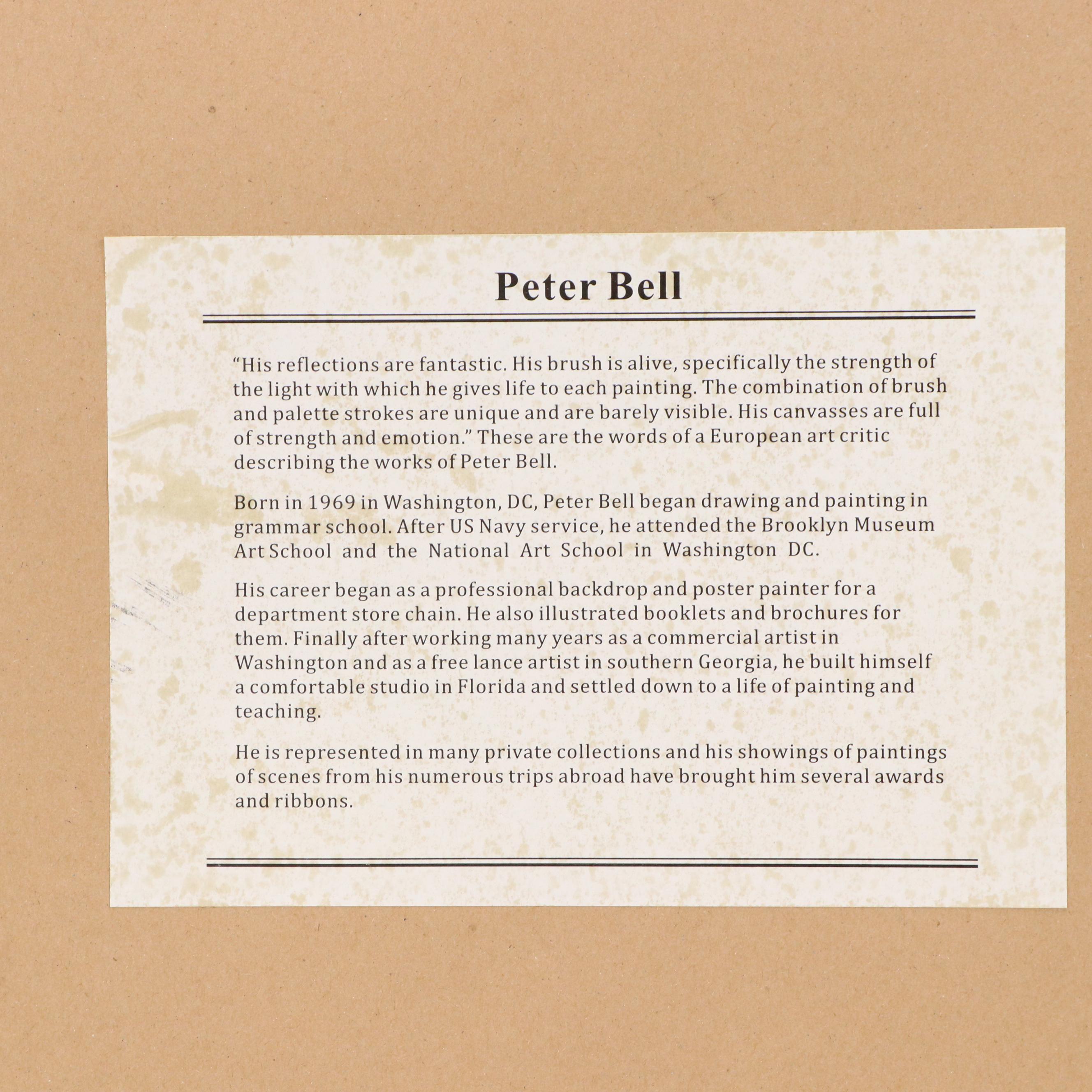 Offset Lithograph After Peter Bell "Harbor Vista," Late 20th Century