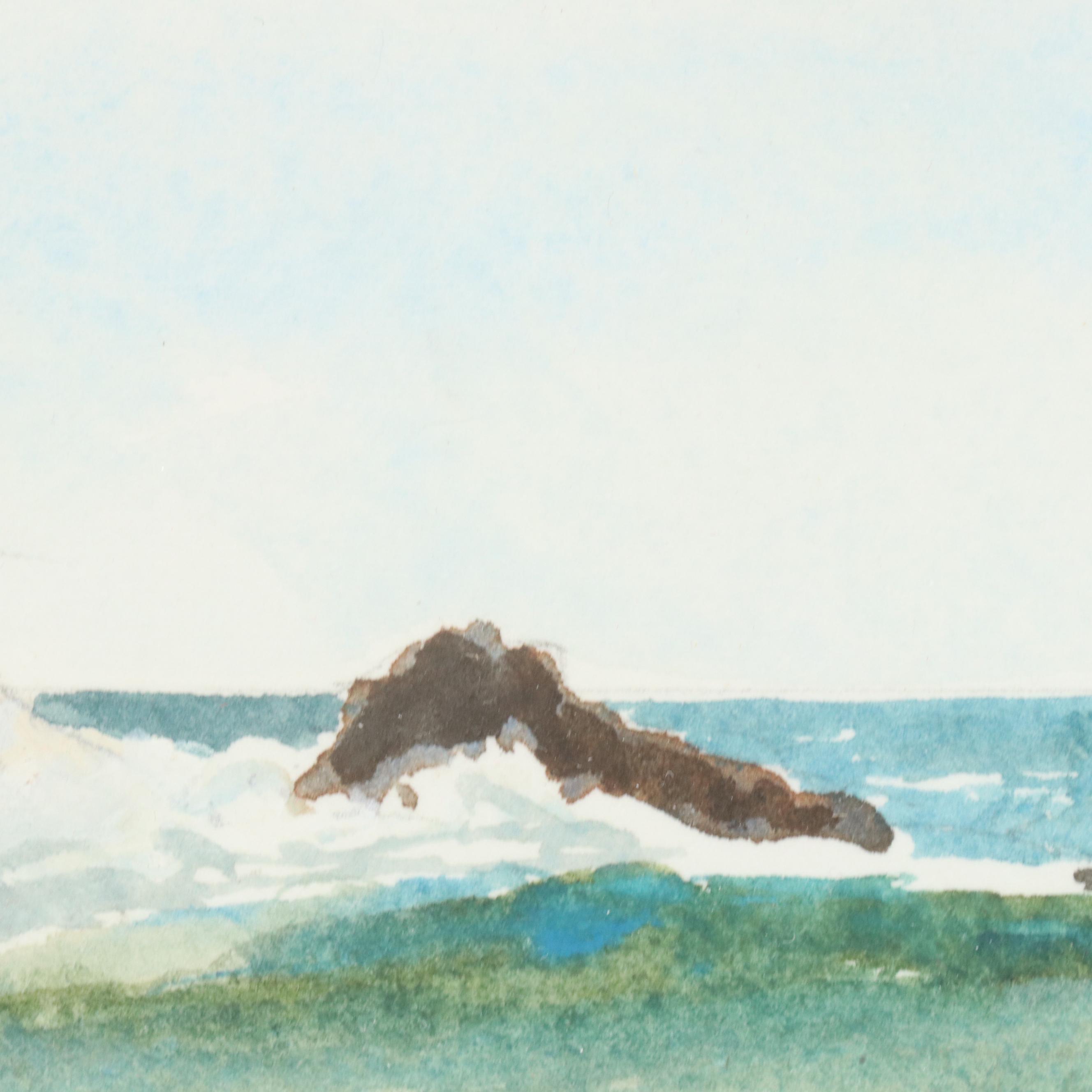 Rod Carr Seascape Watercolor Paintings "Along the Coast," 1999, and More