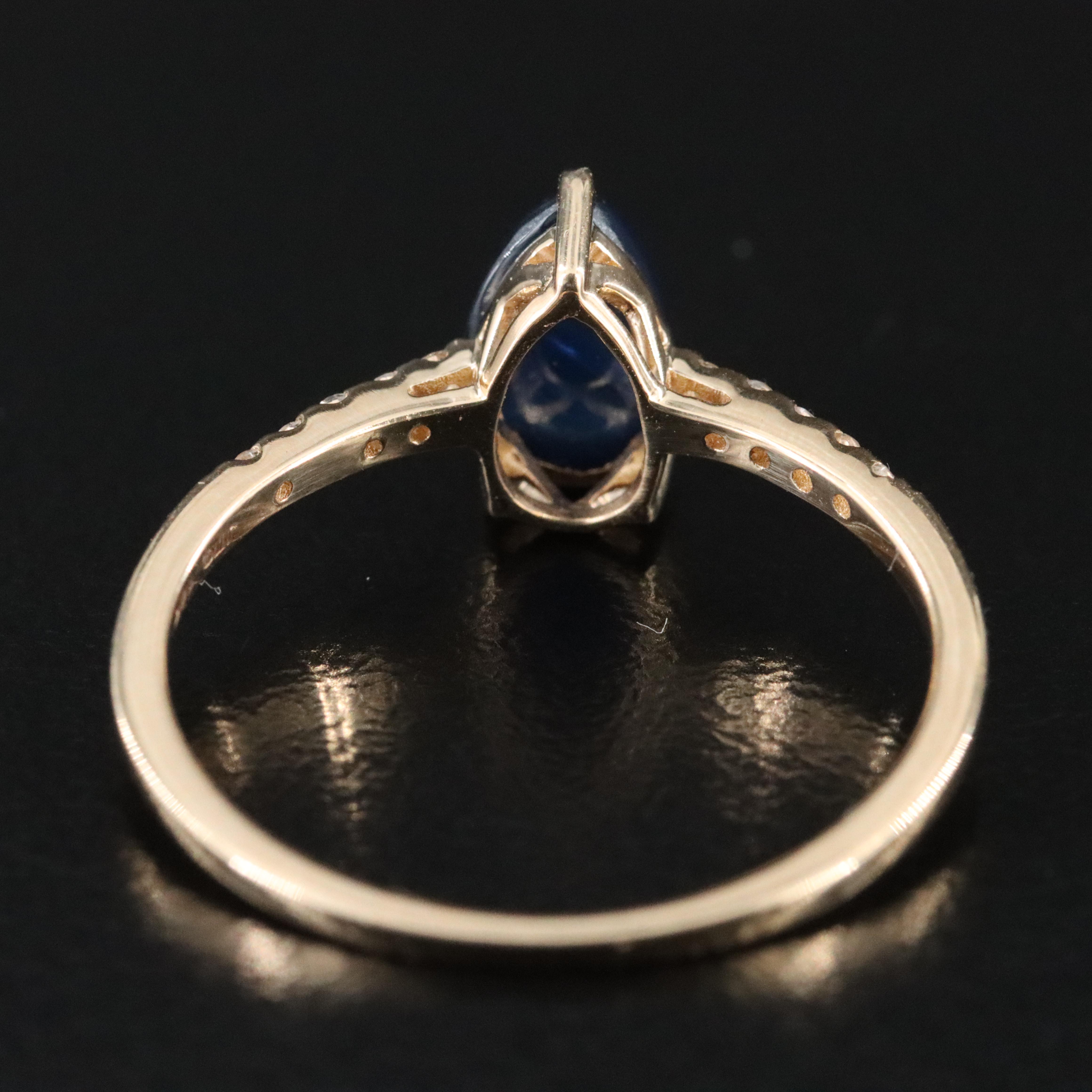 14K Sapphire and White Sapphire Ring