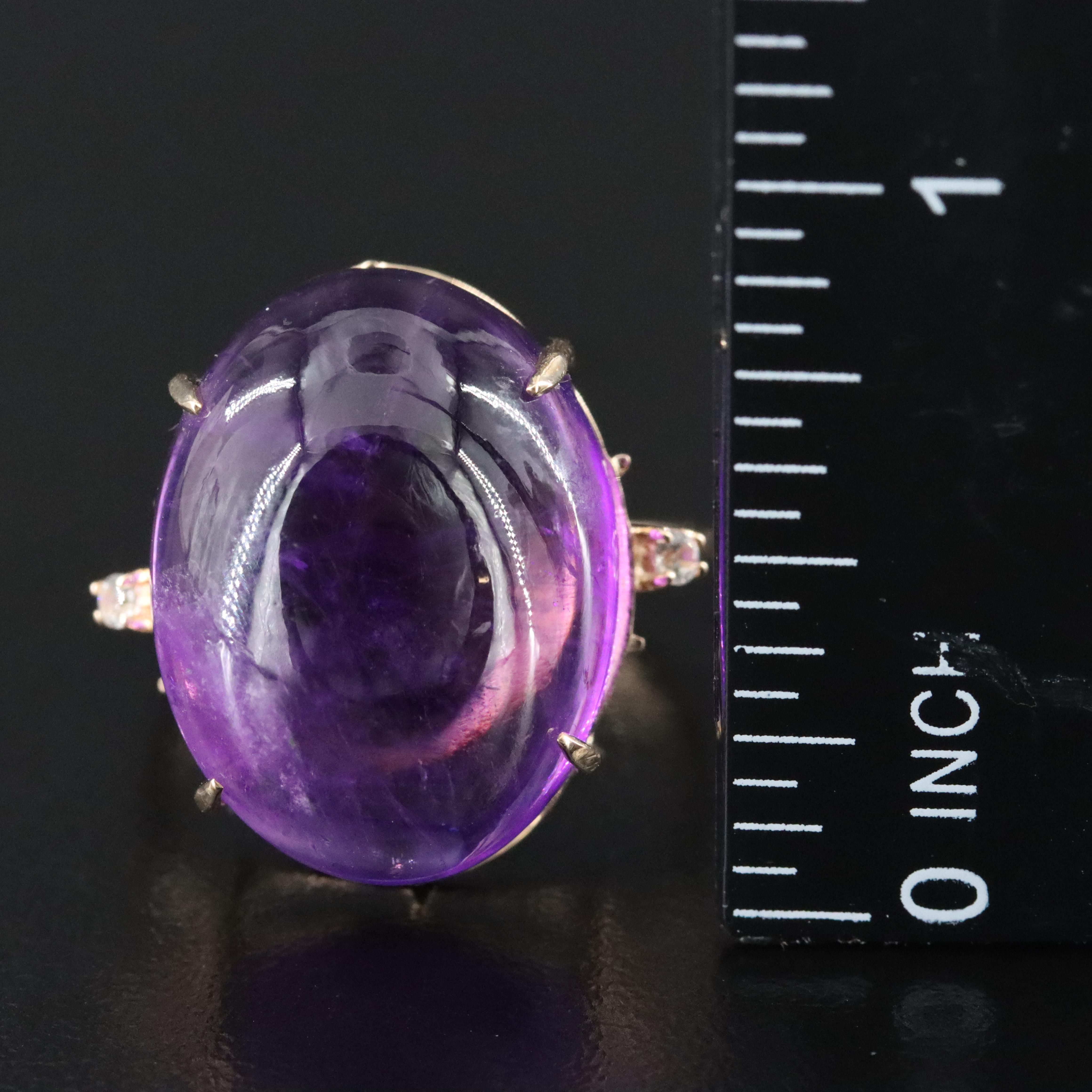 14K 23.25 CT Amethyst and White Sapphire Ring