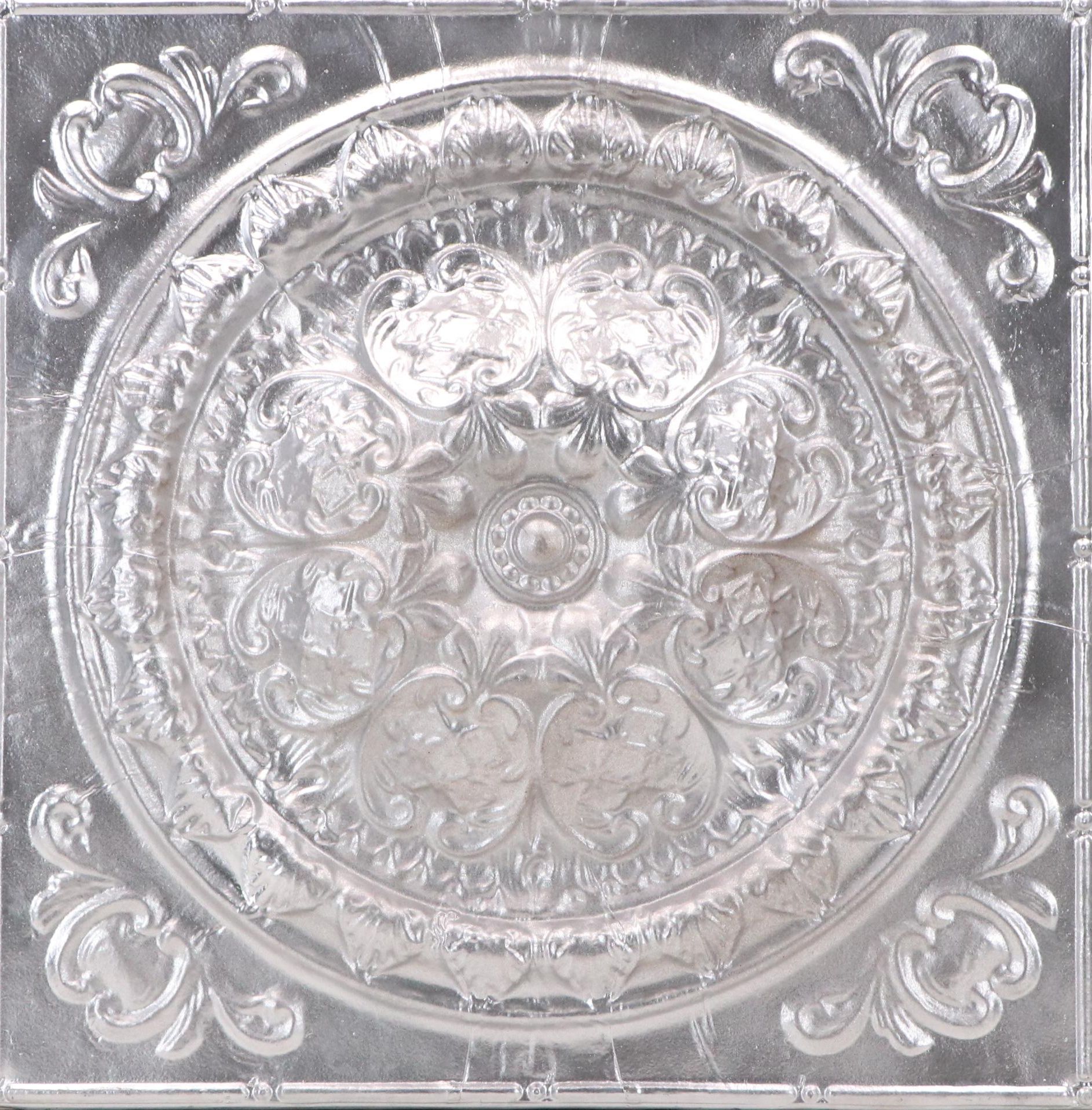 Hanging Metallic Painted Composite Relief with Medallion Design