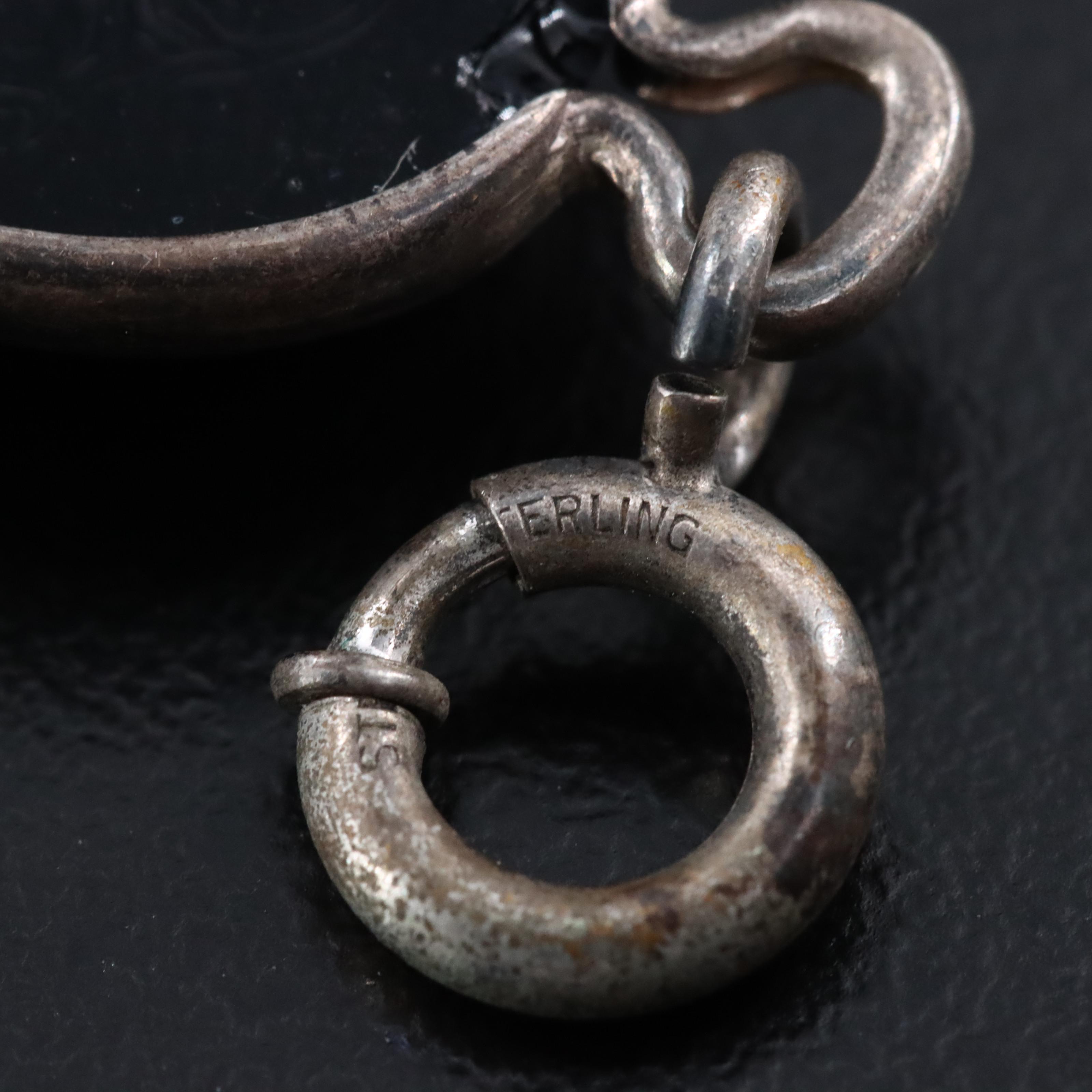 Vintage Sterling Glass Scarab Bracelet