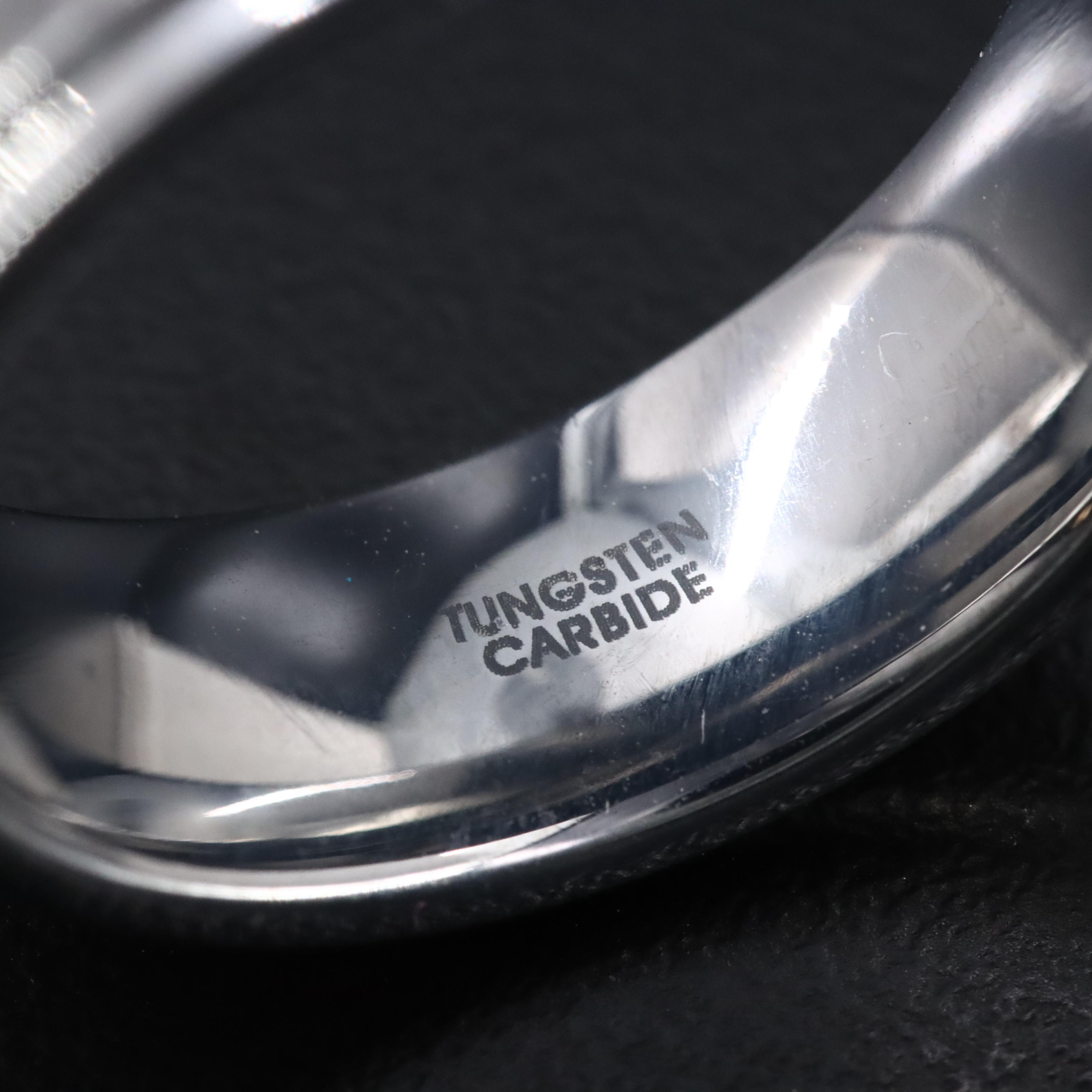 Tungsten Engraved Band Ring