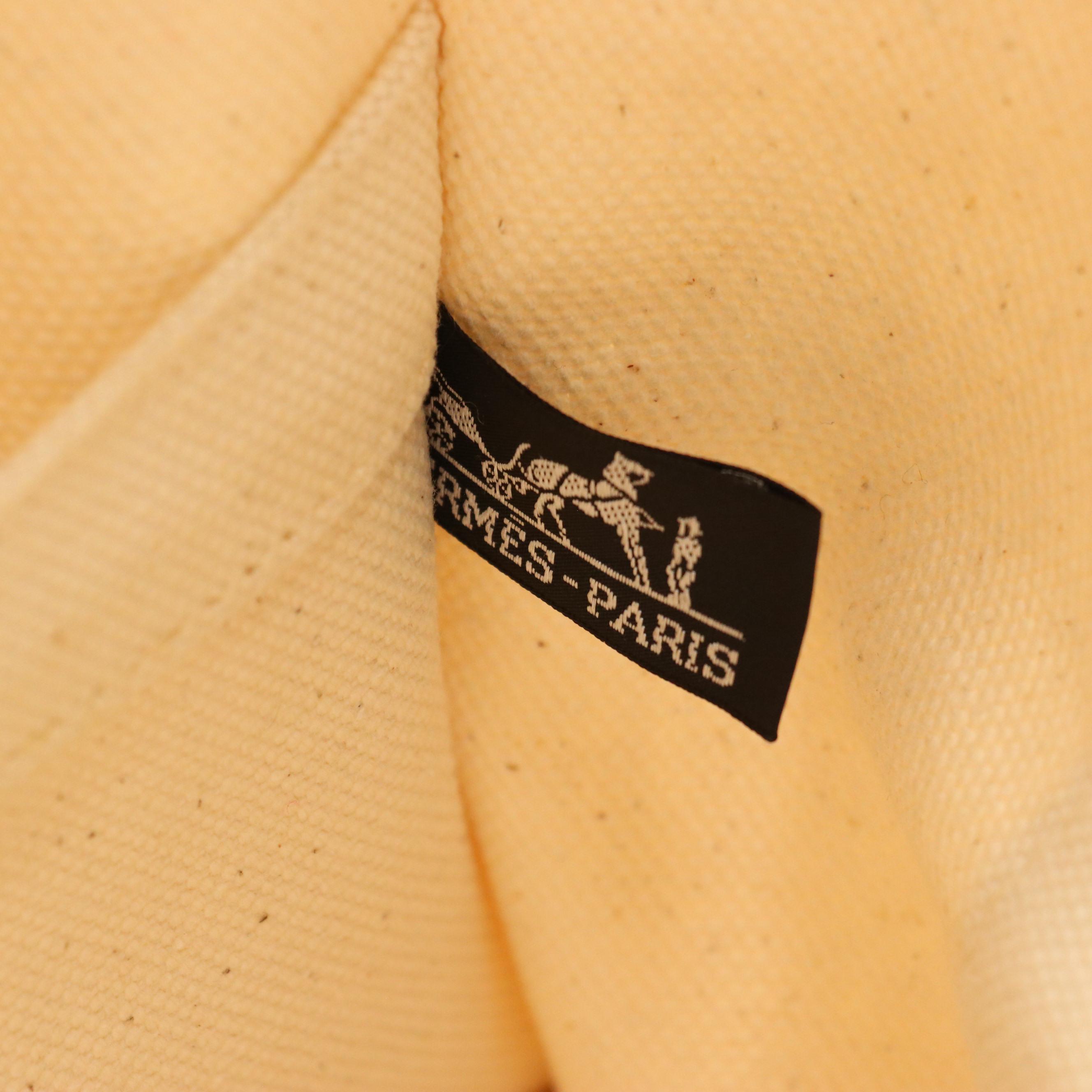 Hermès Bora Bora Tote Bag in Natural Beige and Lime Green Cotton Canvas