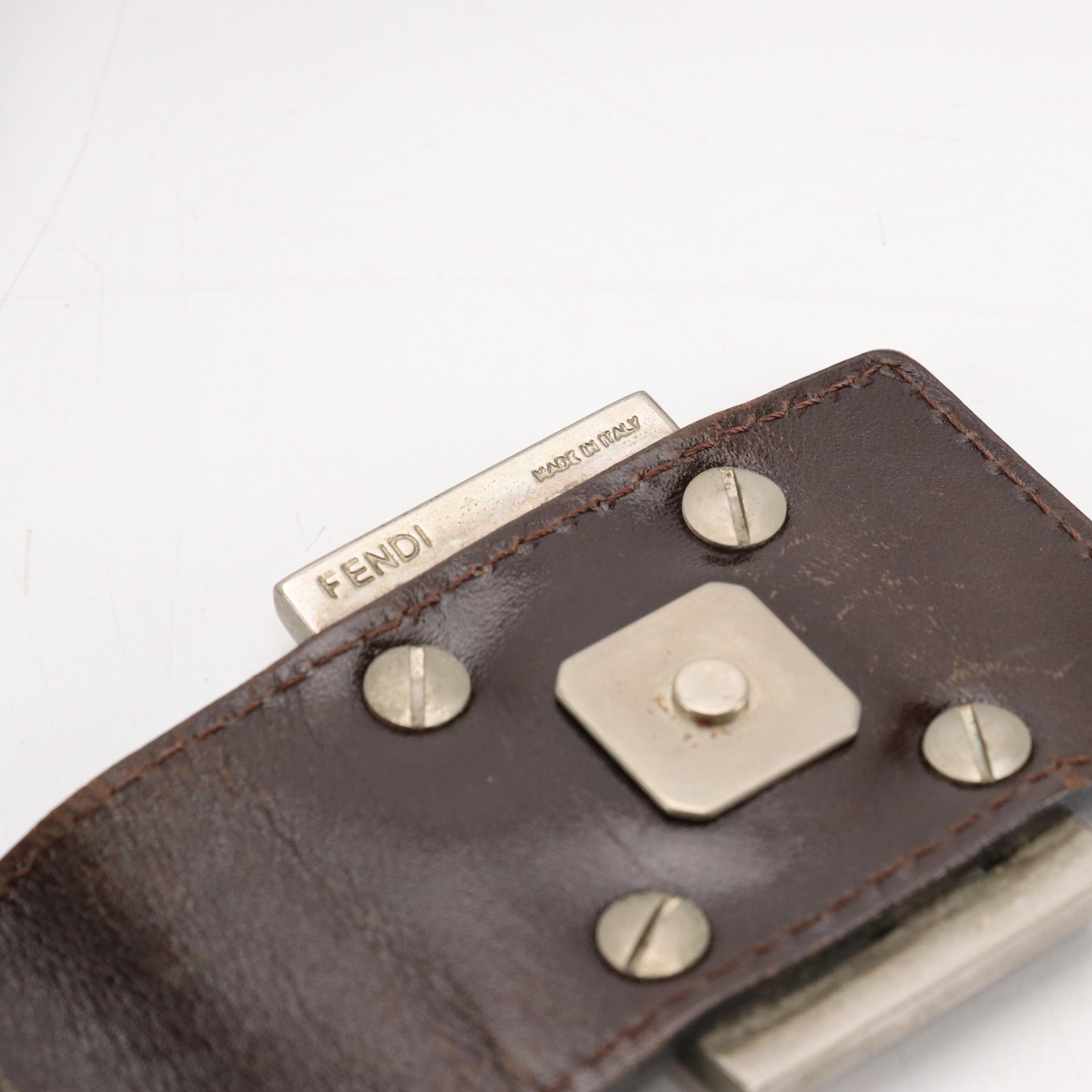 Fendi Mama Baguette Hobo Shoulder Bag in Zucca Canvas and Leather