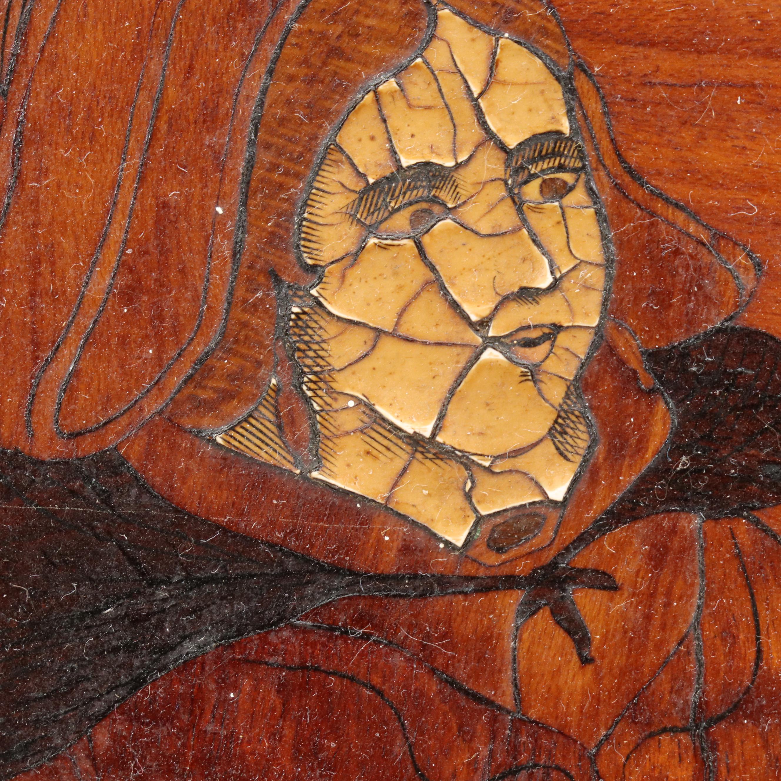 Inlay Marquetry Panels of Couple on Horseback and More