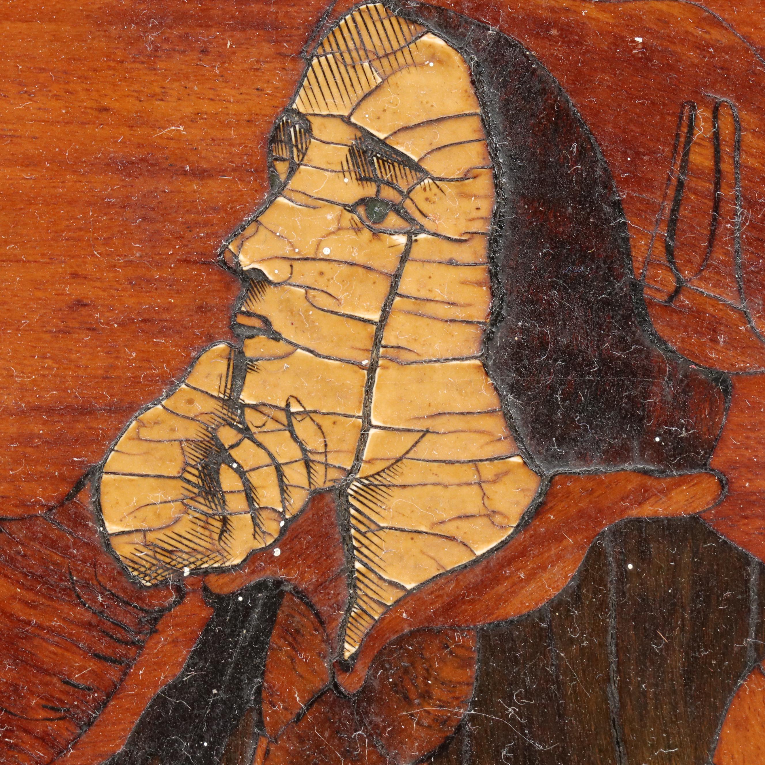 Inlay Marquetry Panels of Couple on Horseback and More