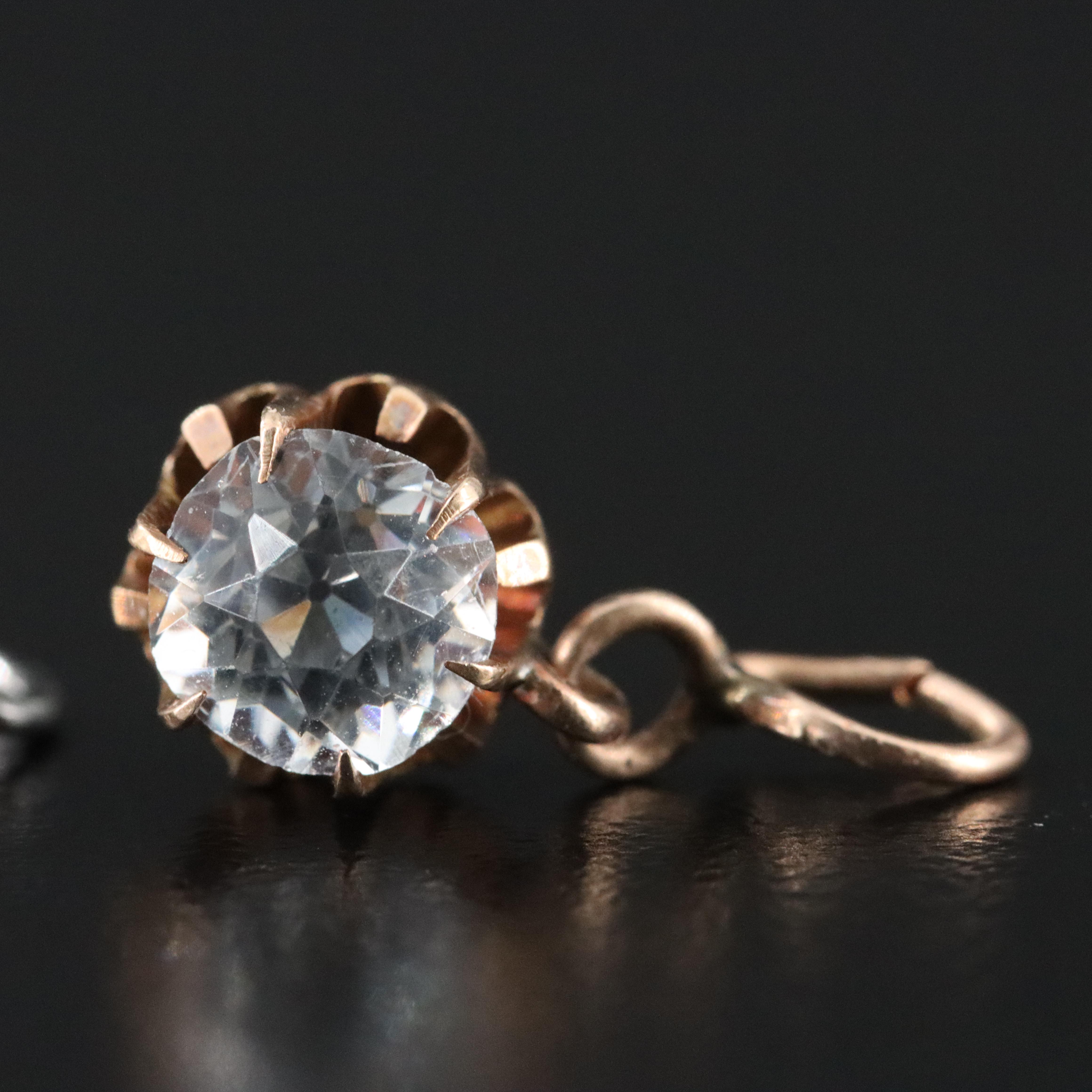 14K Pearl Earrings and 10K Glass Pendant