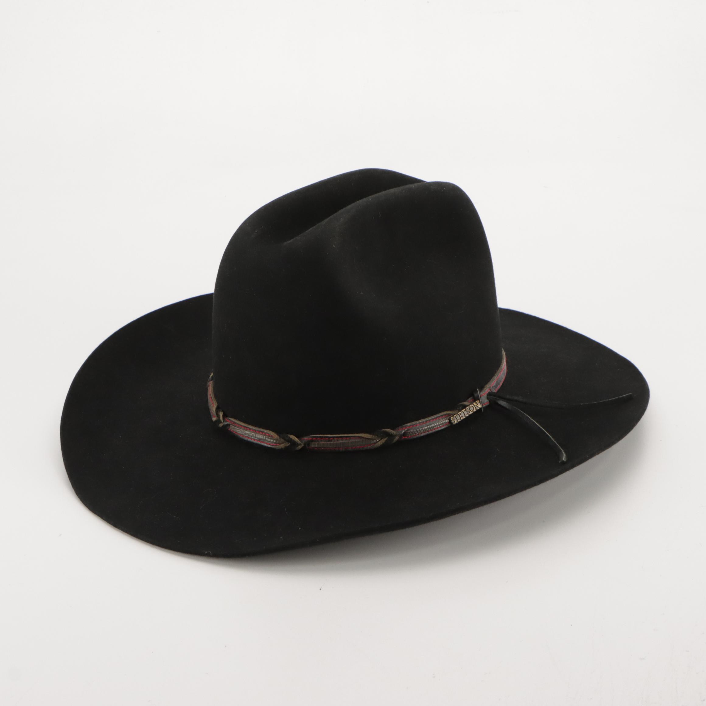 Stetson 4X and F.M. Light & Sons 10X Beaver Fur Felt Cowboy Hats