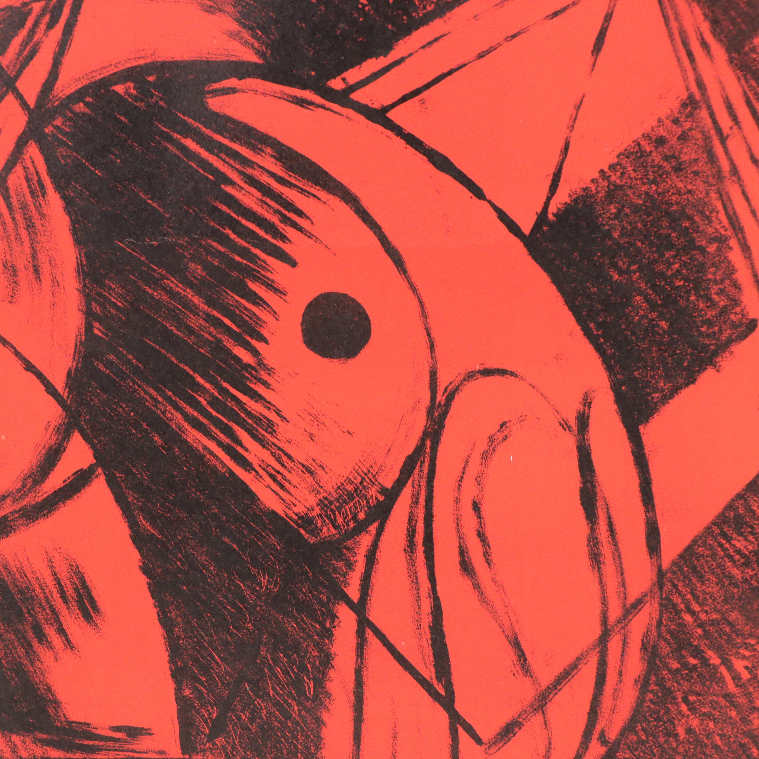 Arthur Helwig Abstract Lithograph, Mid-20th Century