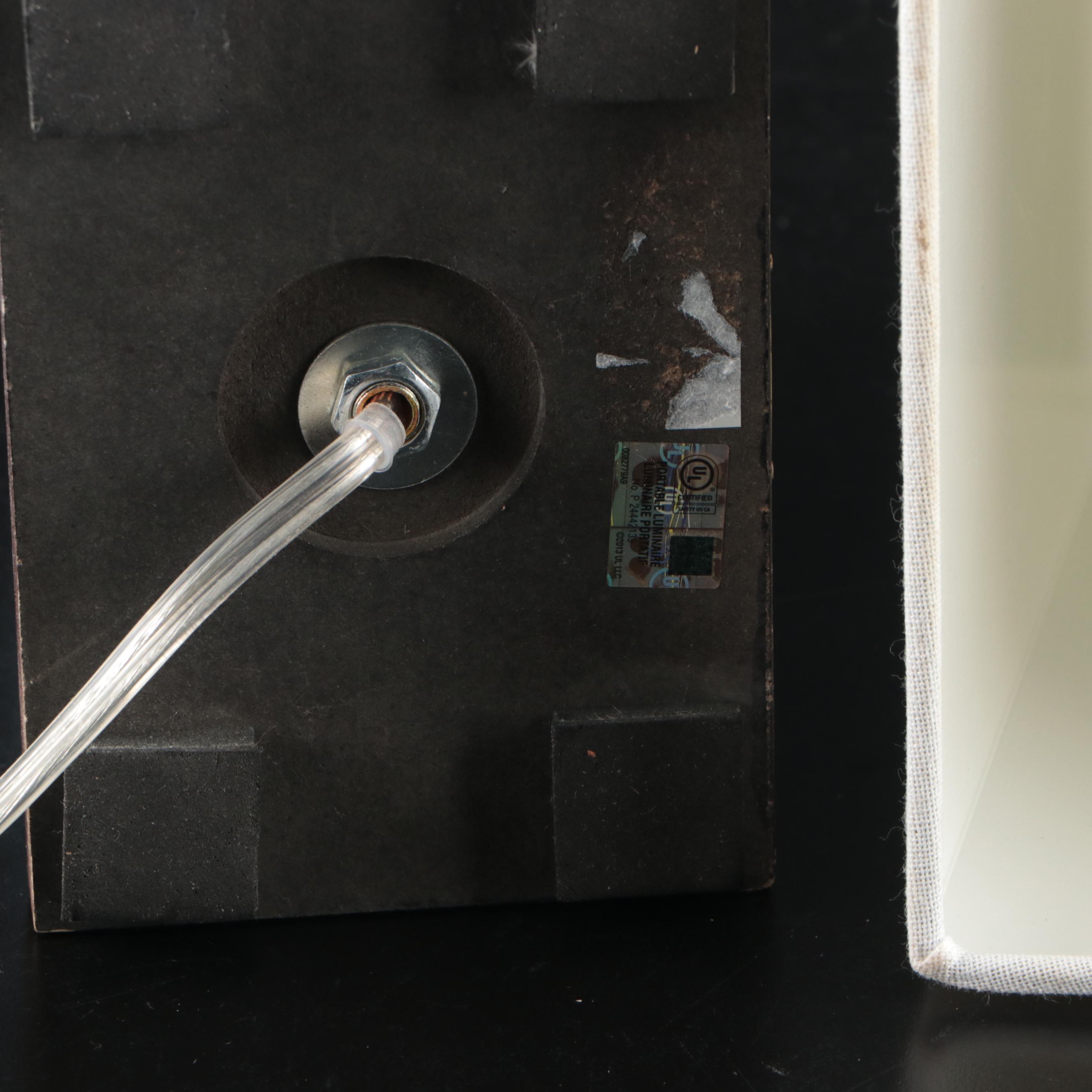 Ralph Lauren Porcelain Blue and White Table Lamp with Cotton Shade