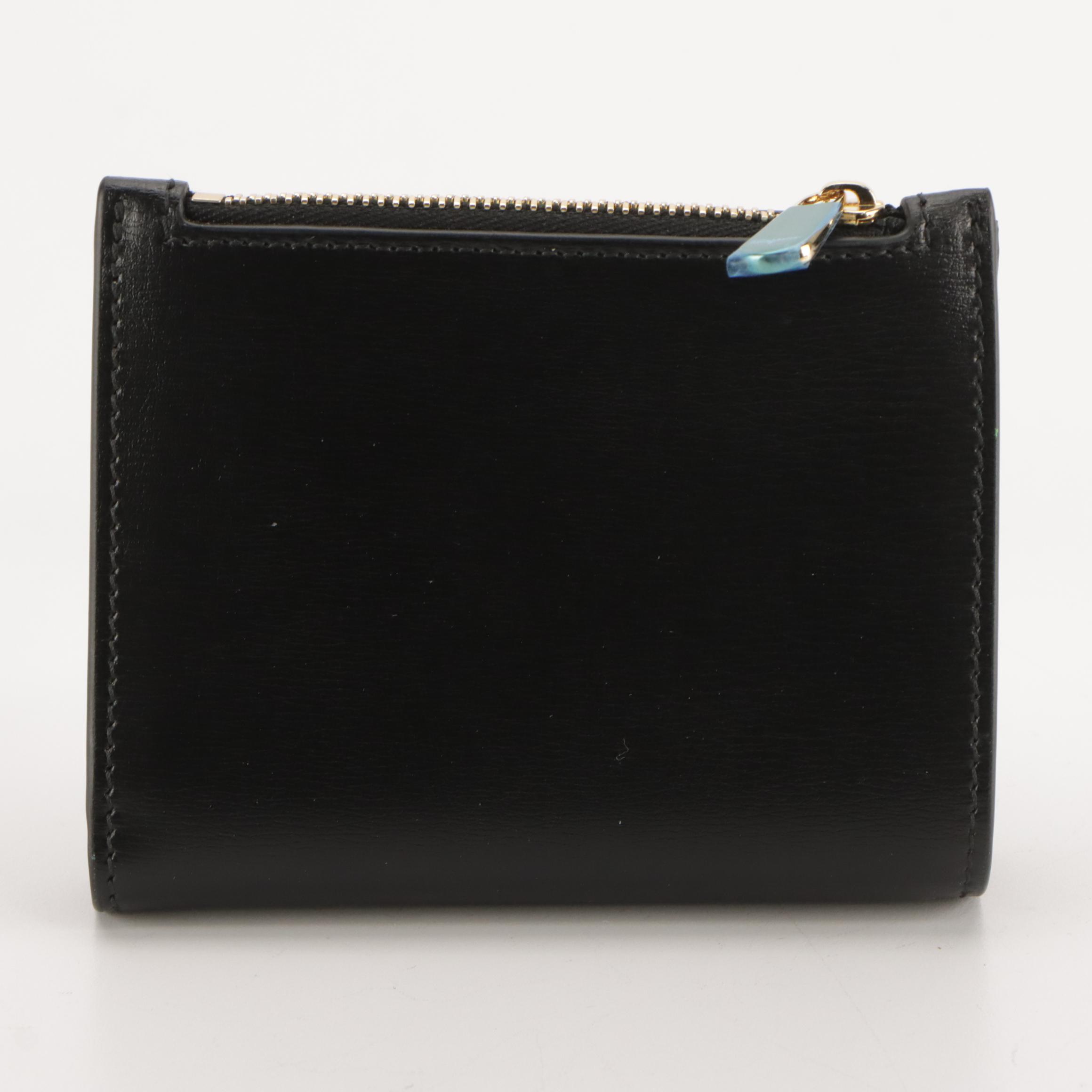 Salvatore Ferragamo Vara Bow Bifold Wallet in Black Leather, With Box
