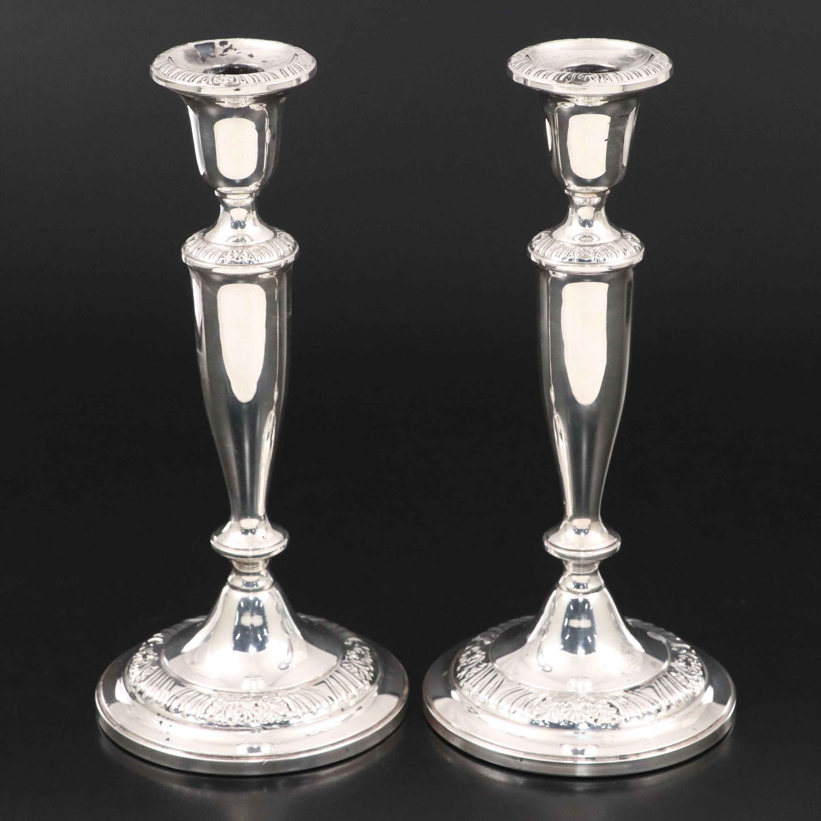 Mueck-Carey Sterling Candle Holders, Mid-20th Century