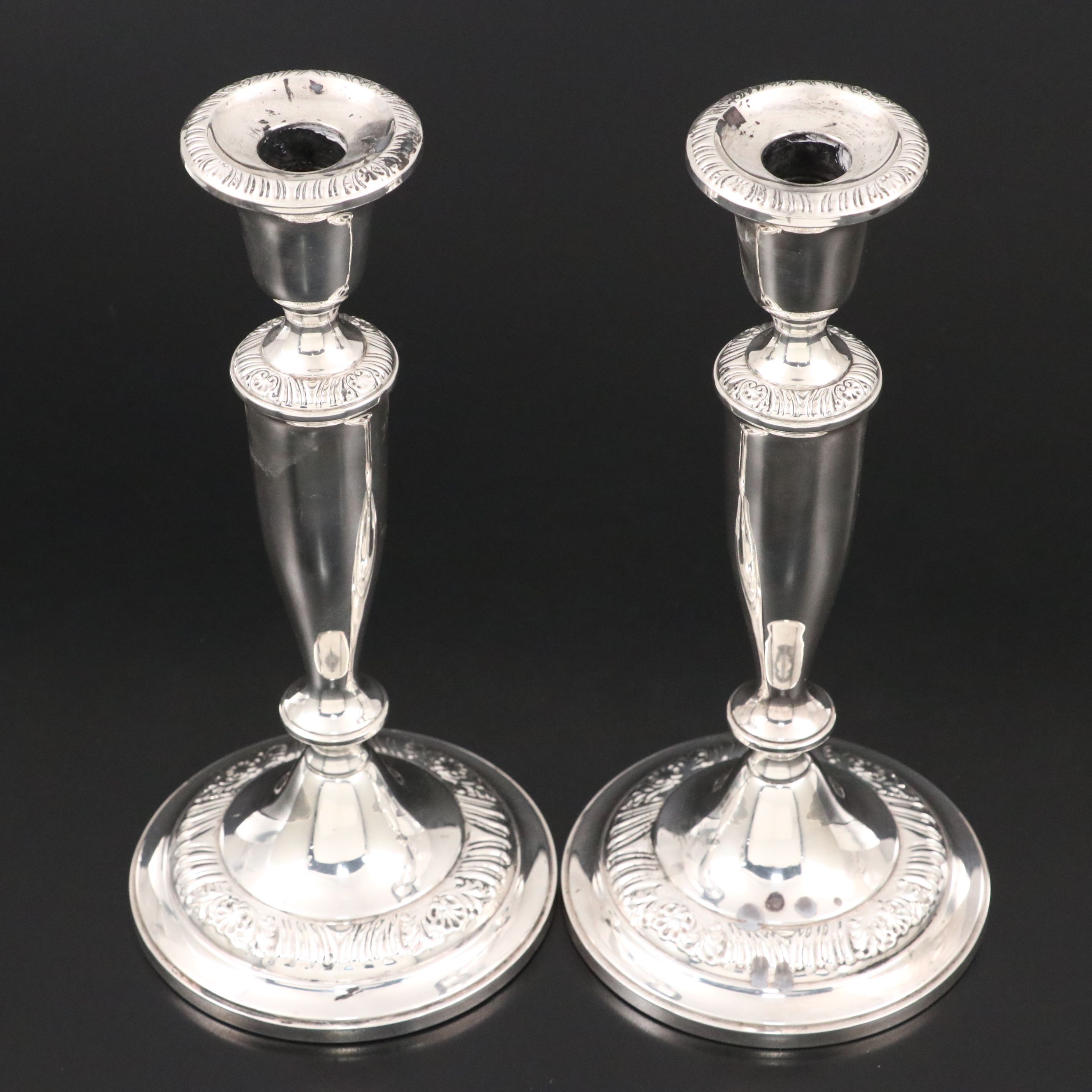 Mueck-Carey Sterling Candle Holders, Mid-20th Century