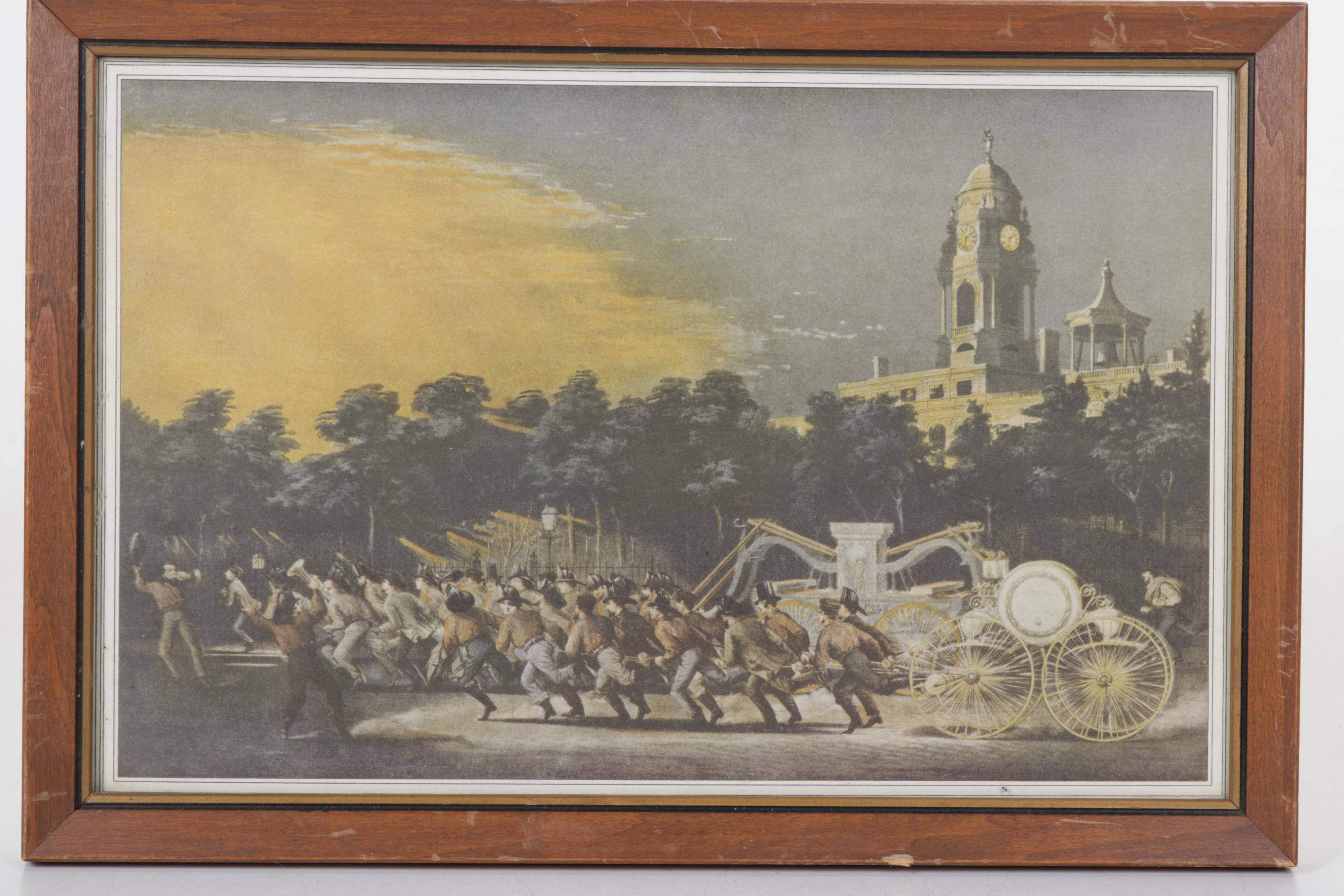 Louis Maurer Print from "The Life of a Fireman" Series, Late 19th C.