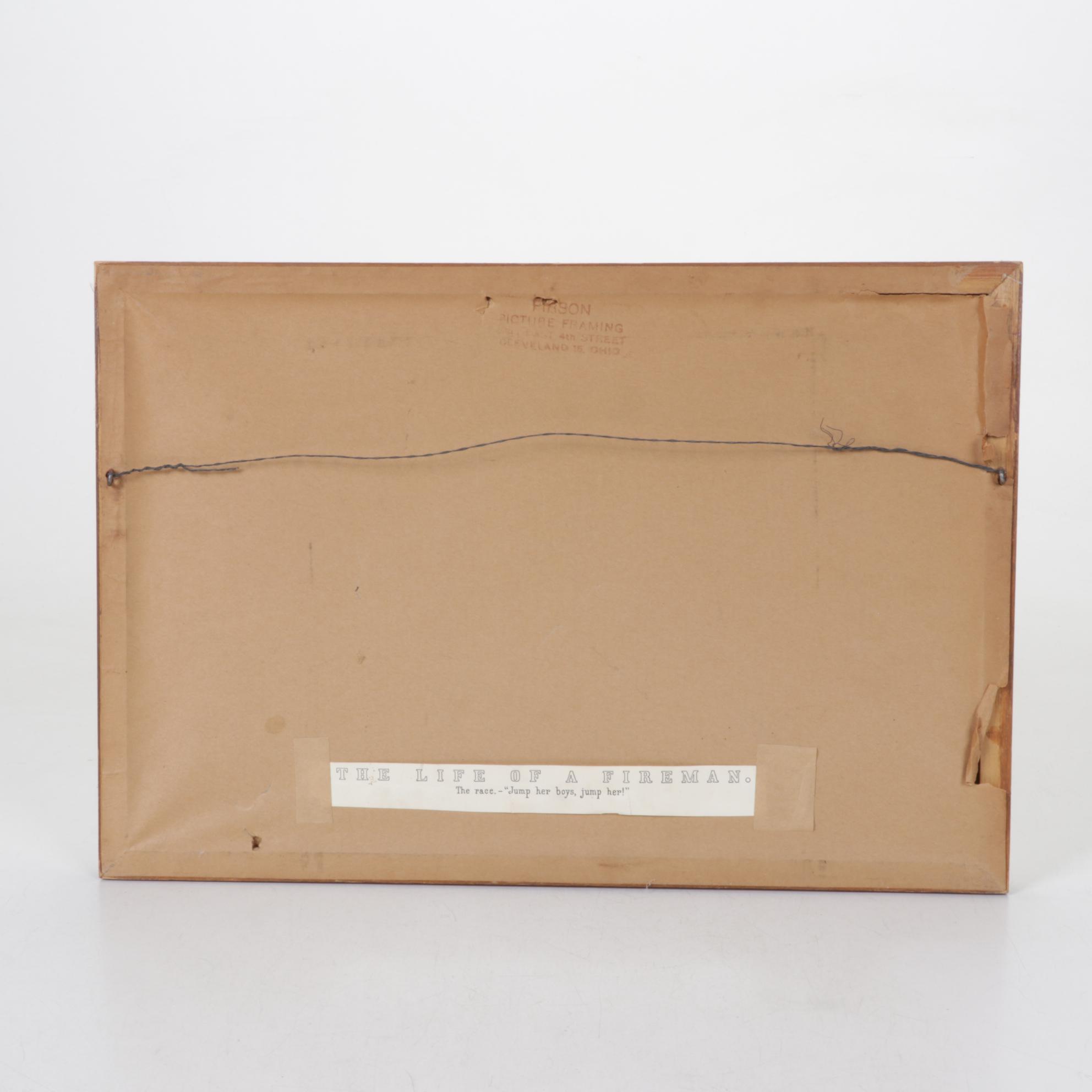 Louis Maurer Print from "The Life of a Fireman" Series, Late 19th C.