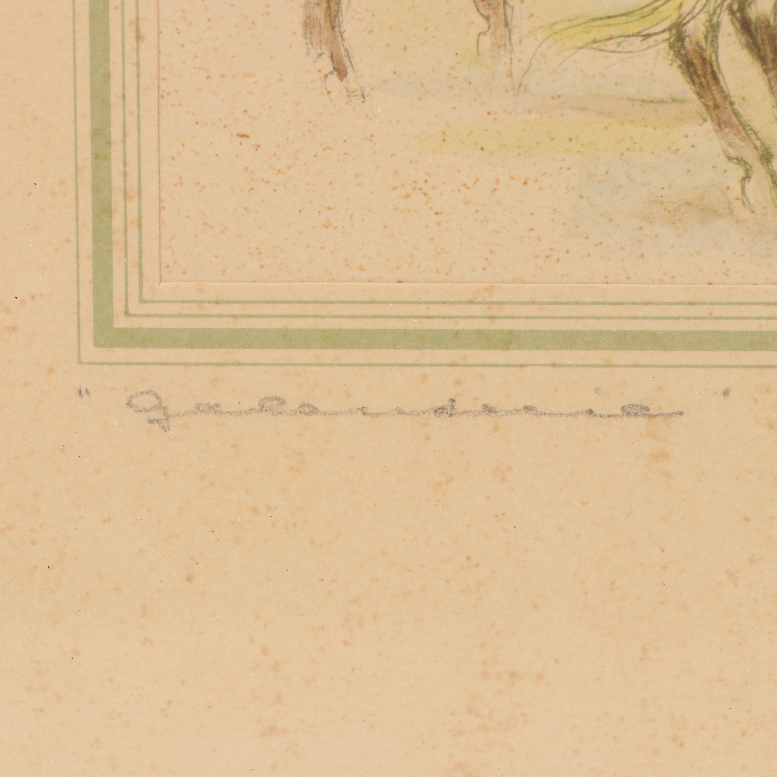 Hand-Colored Halftones After Carl Ernst Fischer Equestrian Illustrations